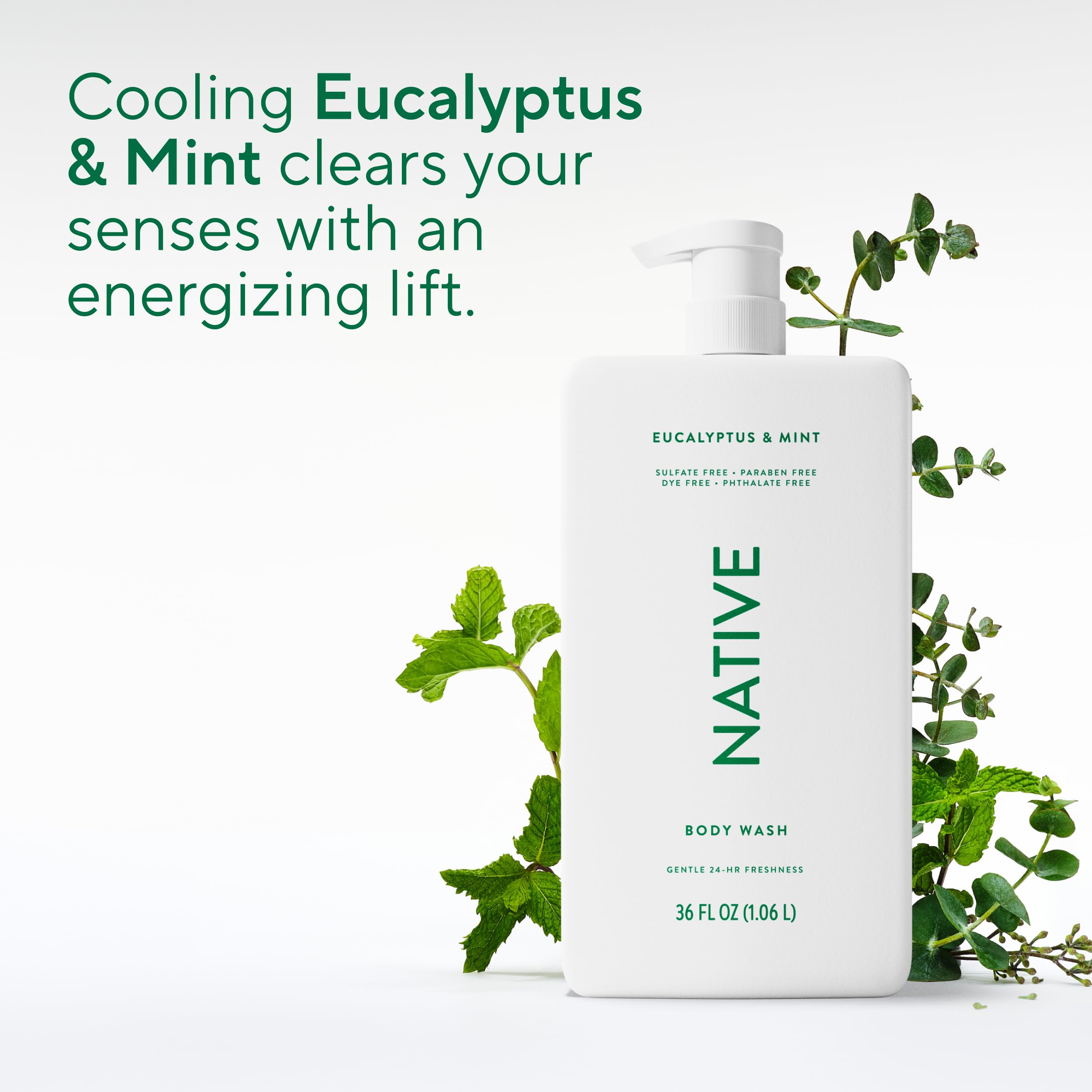 Native bottle staged with towel showing fresh bathroom aesthetic