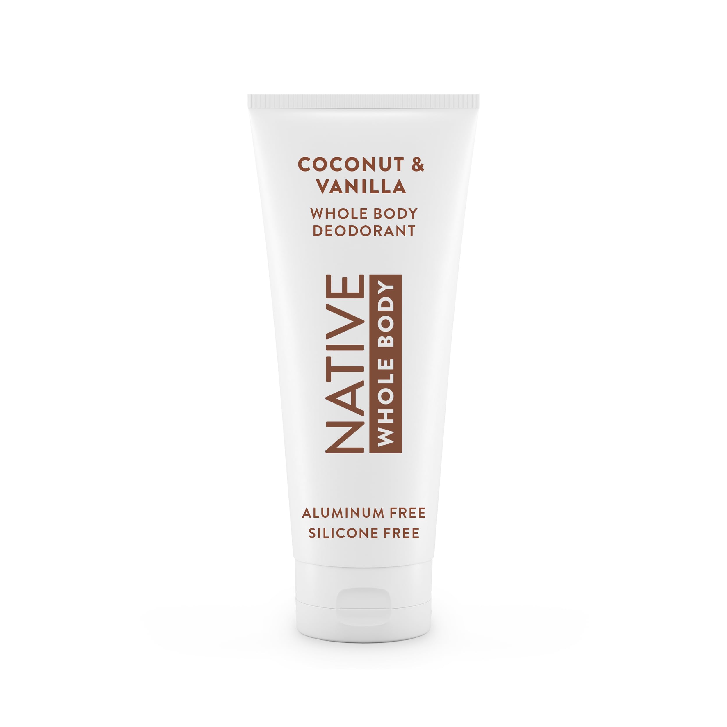 Native coconut & vanilla jar front showing clean packaging and scent benefit