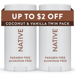 Native front packaging showing Coconut & Vanilla and long‑lasting protection