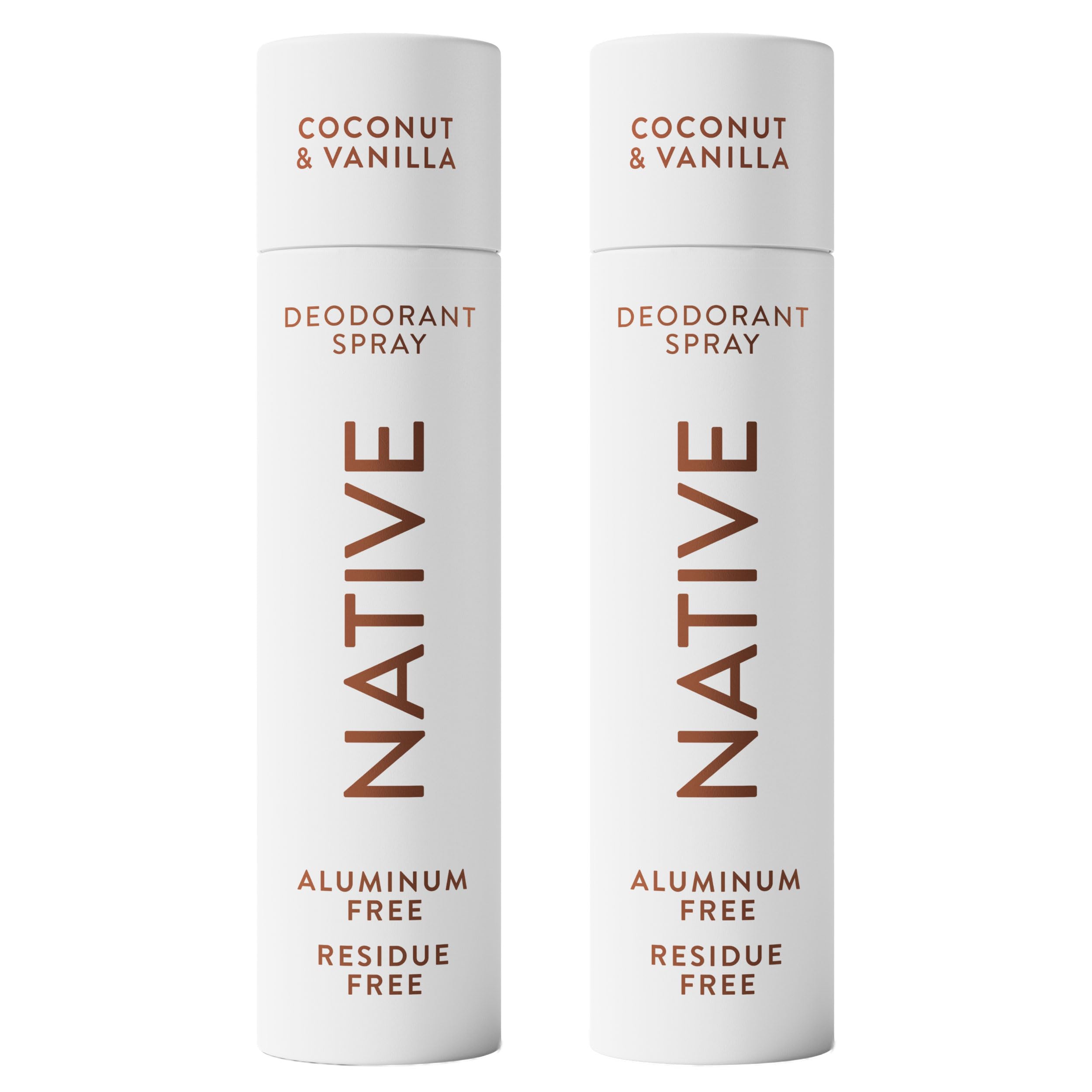Native deodorant spray front packaging showing scent and size benefits