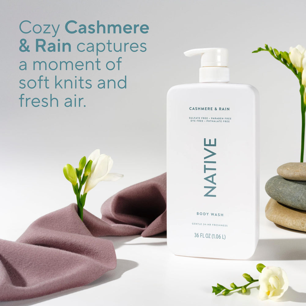 Native creamy lather texture close-up illustrating gentle foam that rinses clean