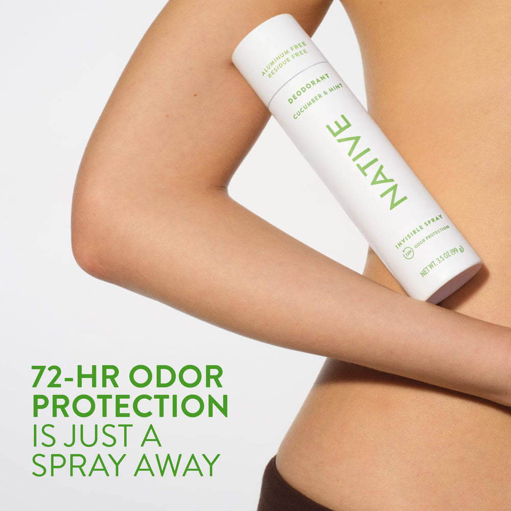 Native close-up label highlighting aluminum-free formula and ingredients benefit