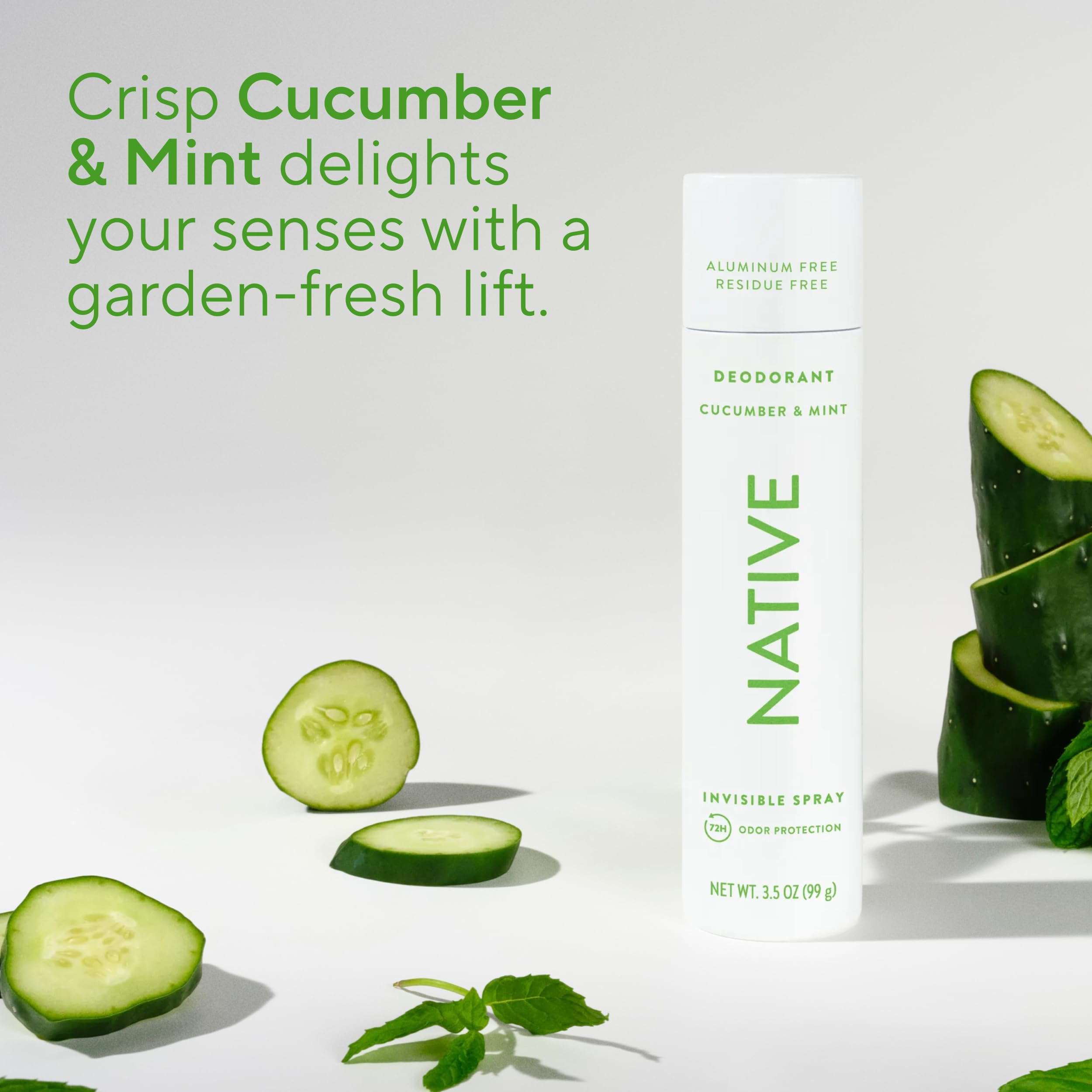 Native mist in action over underarm demonstrating quick-dry benefit
