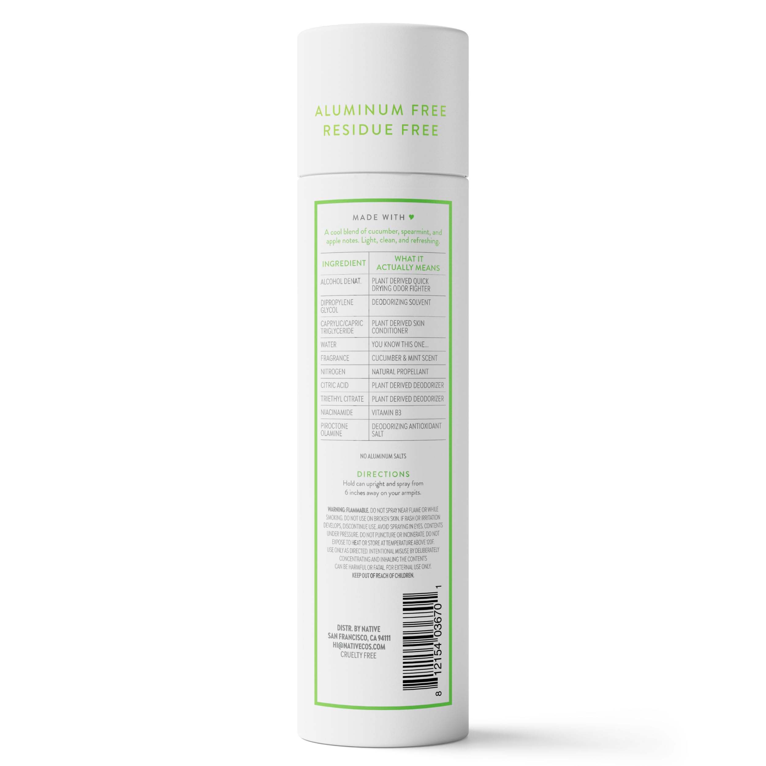 Native with fresh cucumber and mint showing refreshing scent benefit