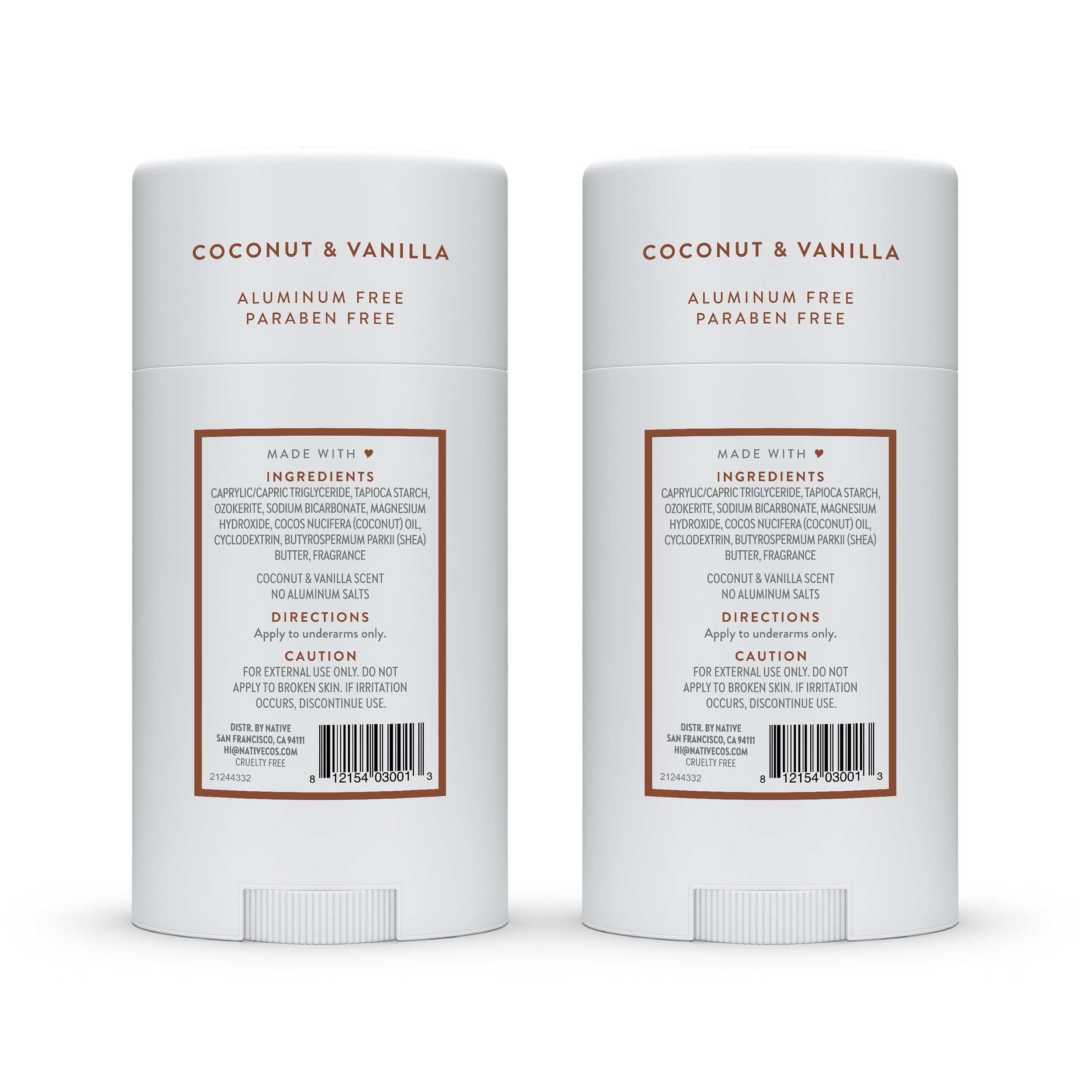 Native stick beside coconut and shea butter illustrating key ingredients