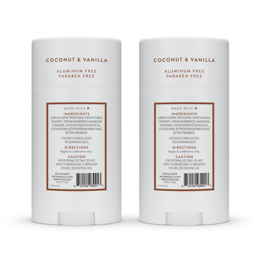 Native stick beside coconut and shea butter illustrating key ingredients