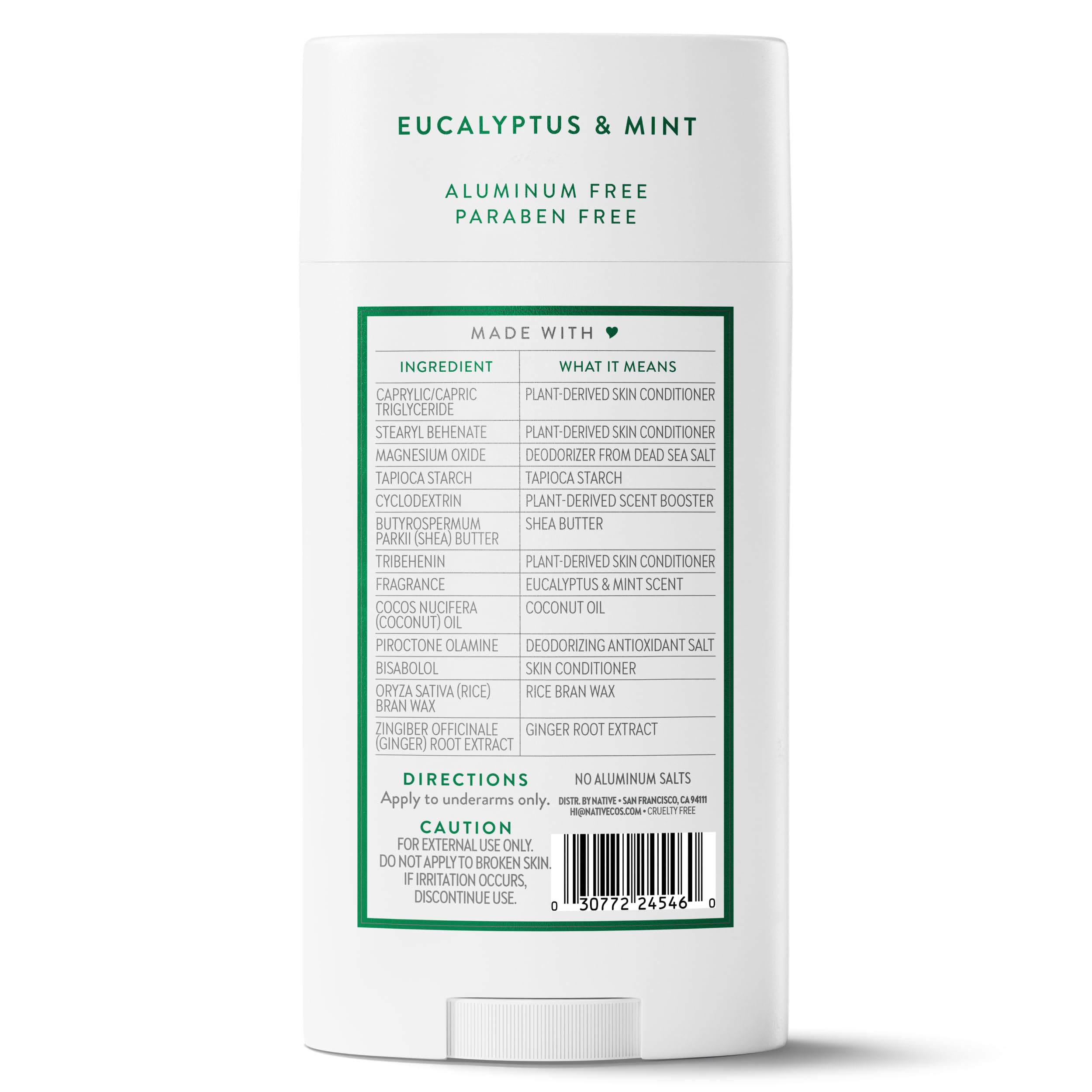 Native deodorant used after workout providing cooling, refreshing sensation