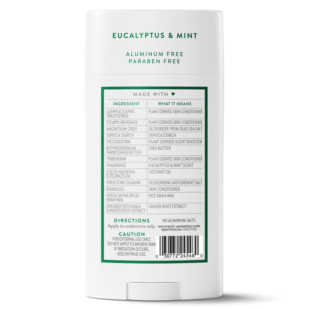 Native deodorant used after workout providing cooling, refreshing sensation
