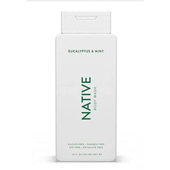 Native eucalyptus and mint foam texture closeup showing gentle lather and moisturizing feel