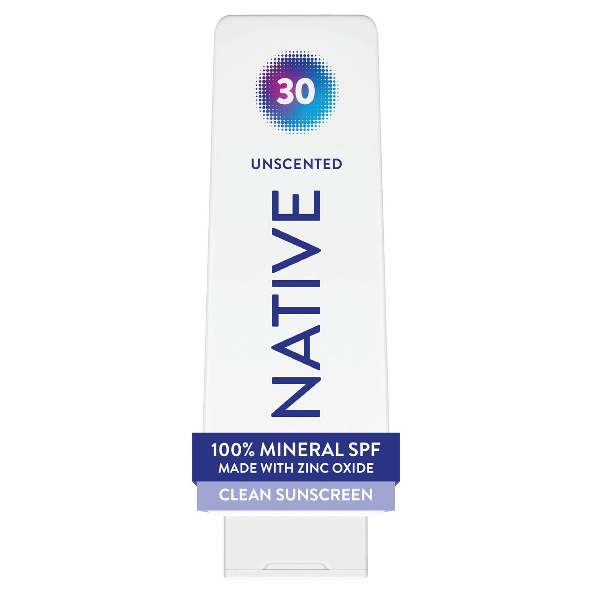 Native front packaging showing 7 oz bottle and SPF 30 protection