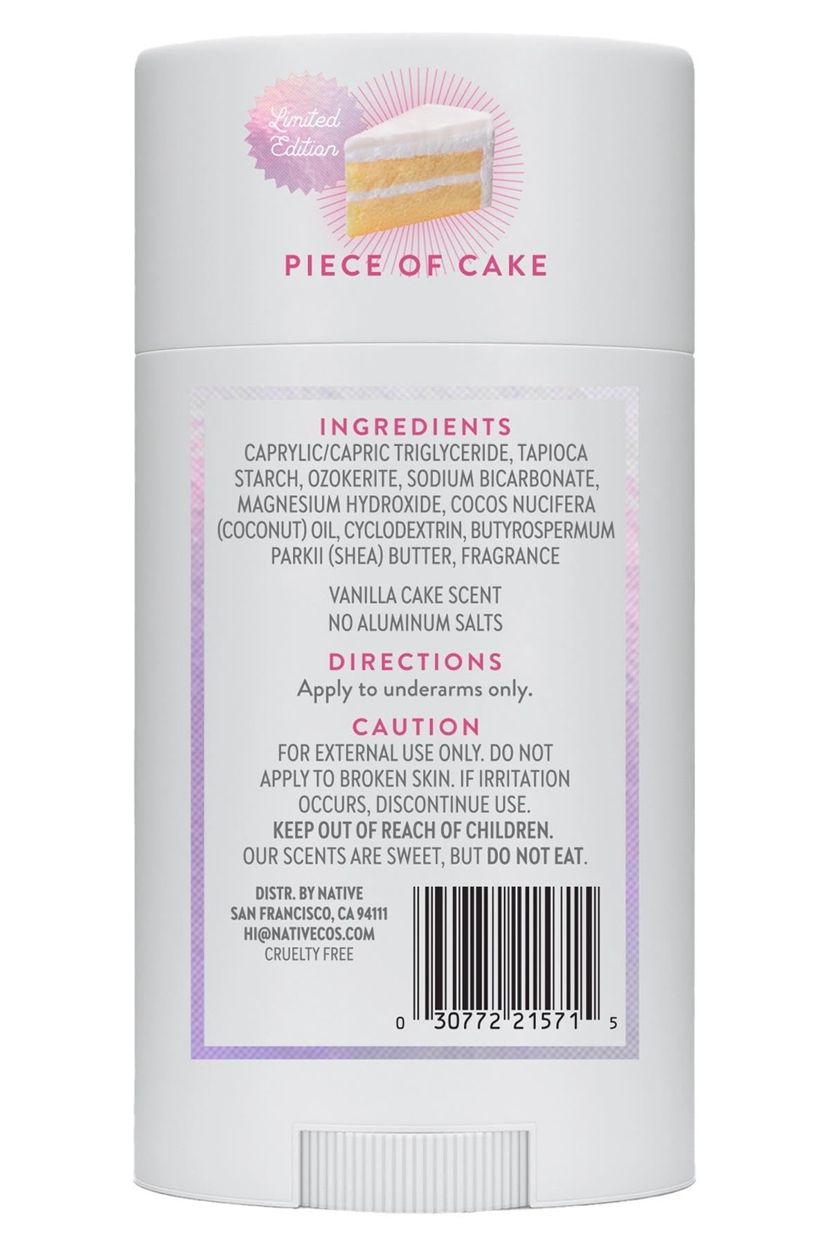 Native ingredient close-up with baking soda and shea butter highlighting gentle odor control