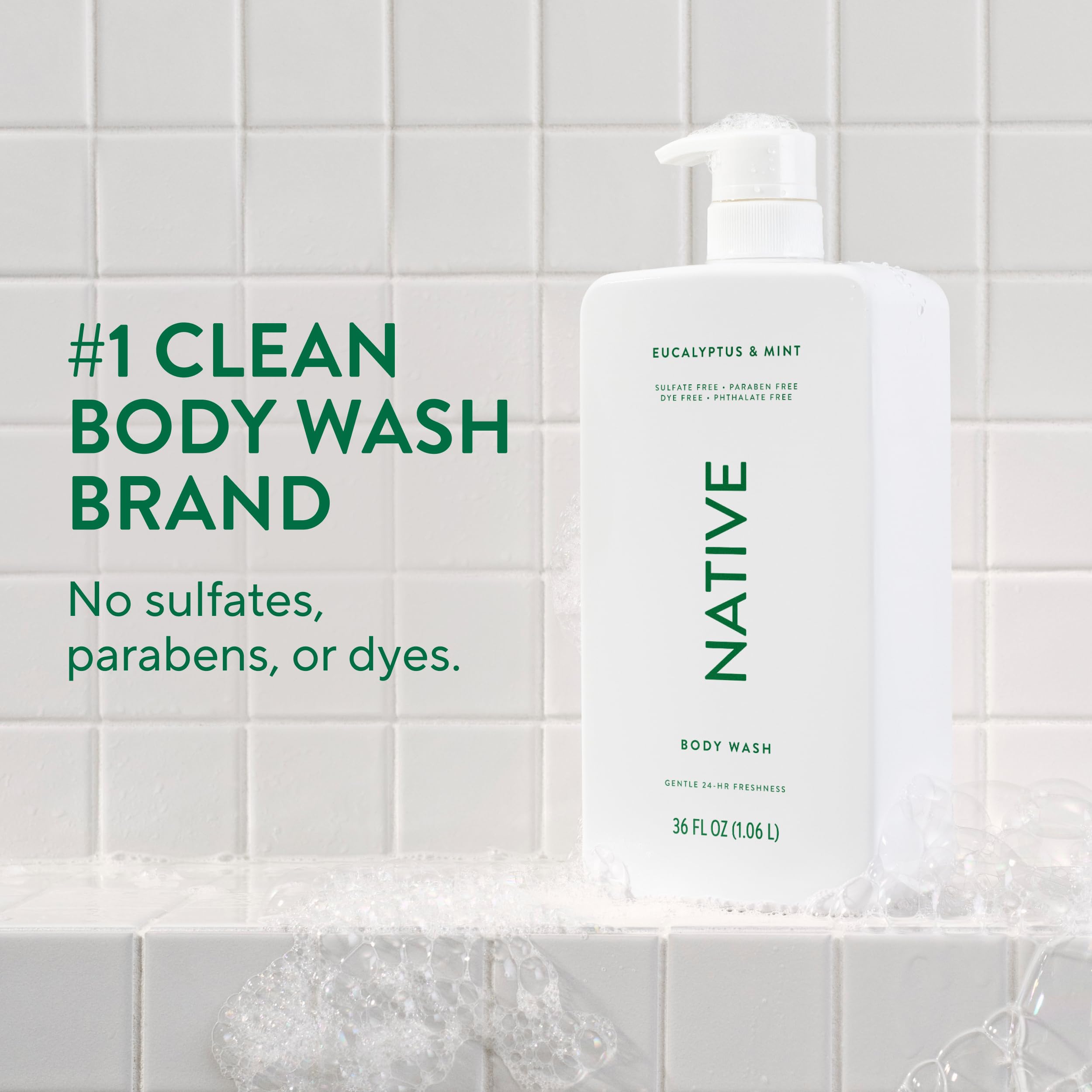 Native label close-up highlighting eucalyptus and mint fragrance benefits