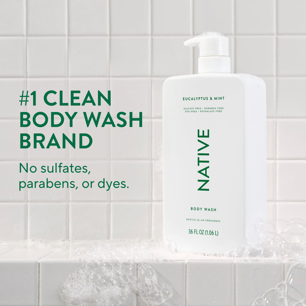 Native label close-up highlighting eucalyptus and mint fragrance benefits