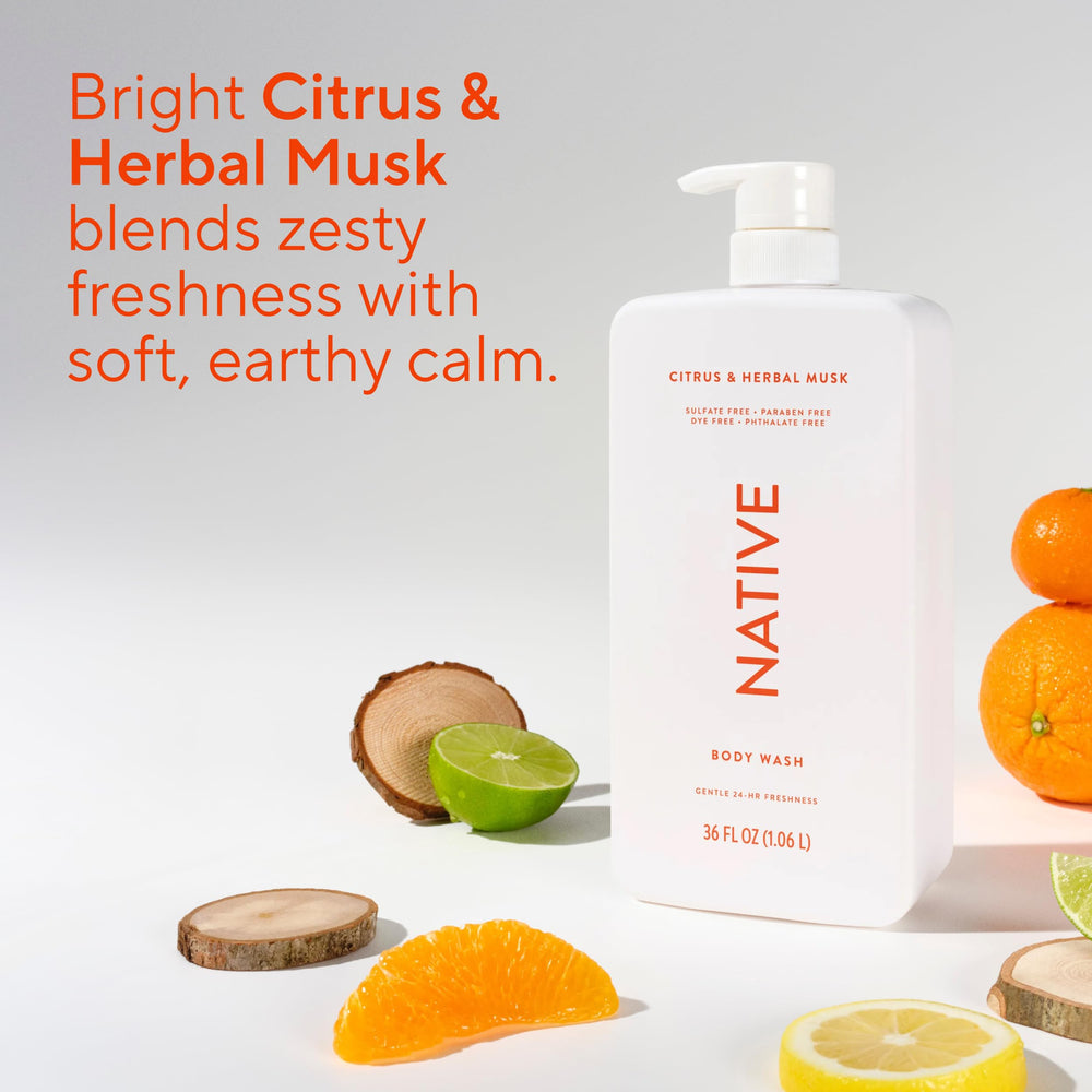 Native ingredient label close-up highlighting sulfate-free, plant cleansers