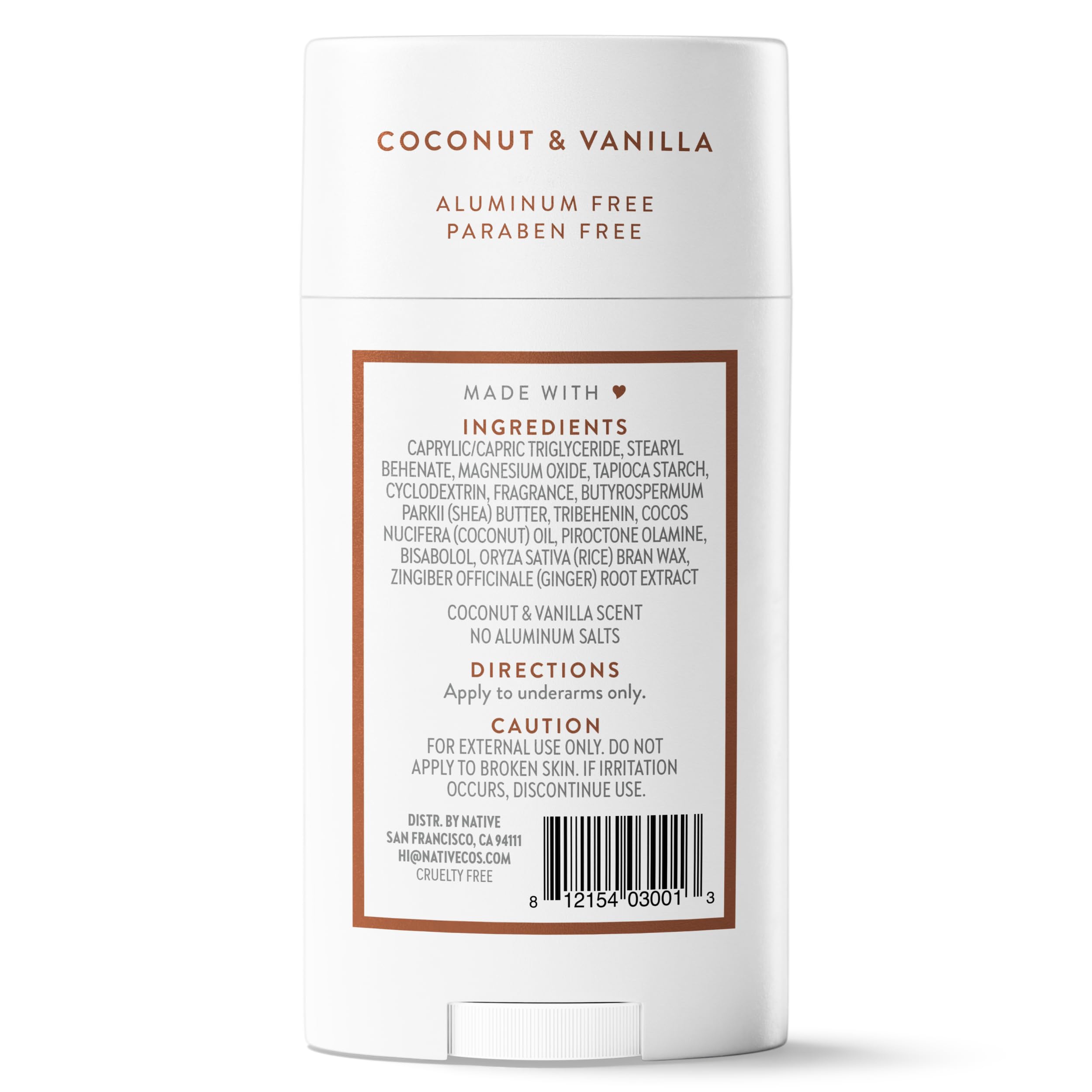 Native product label close-up showing ingredient transparency