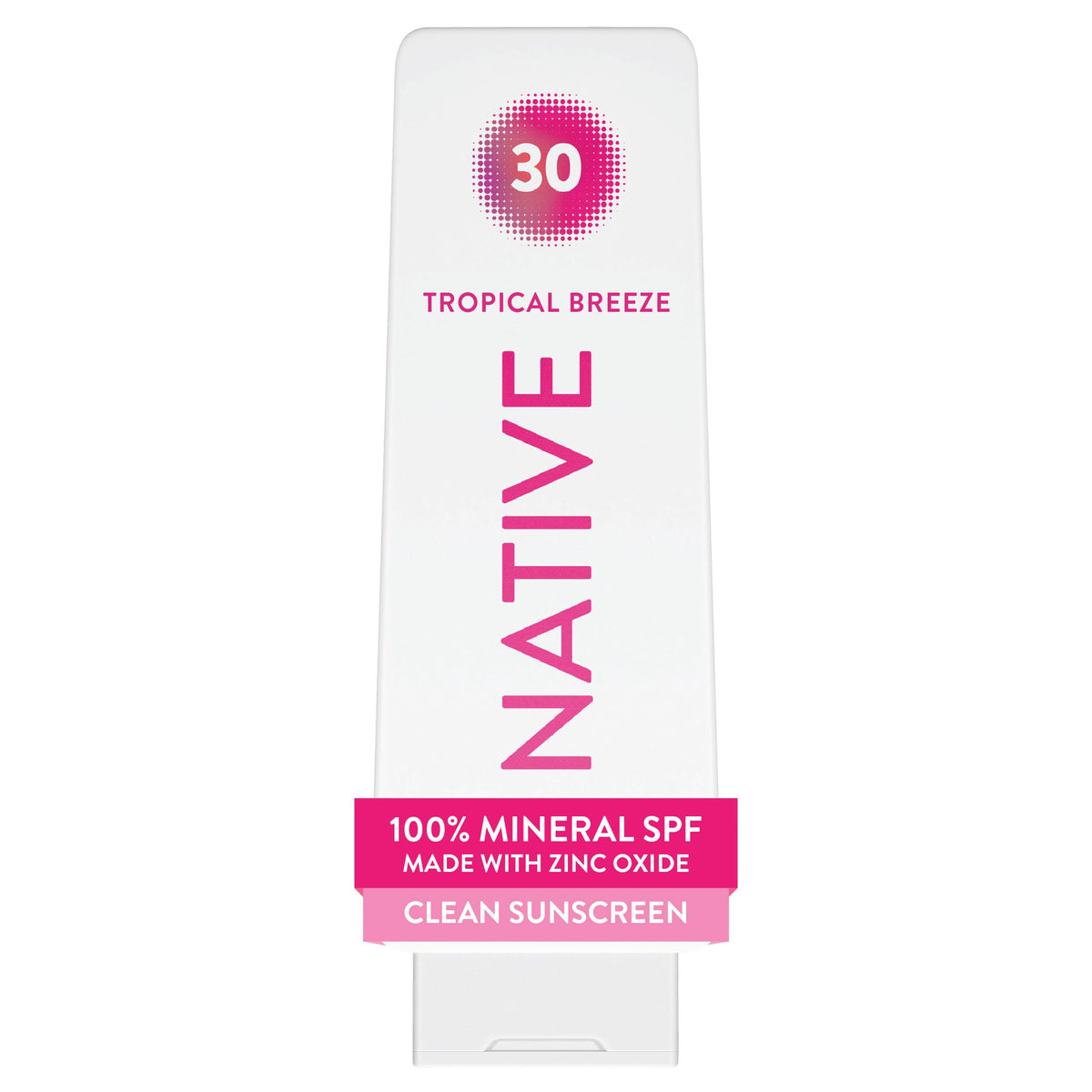 Native front packaging showing 7 oz bottle and SPF 30 protection benefit