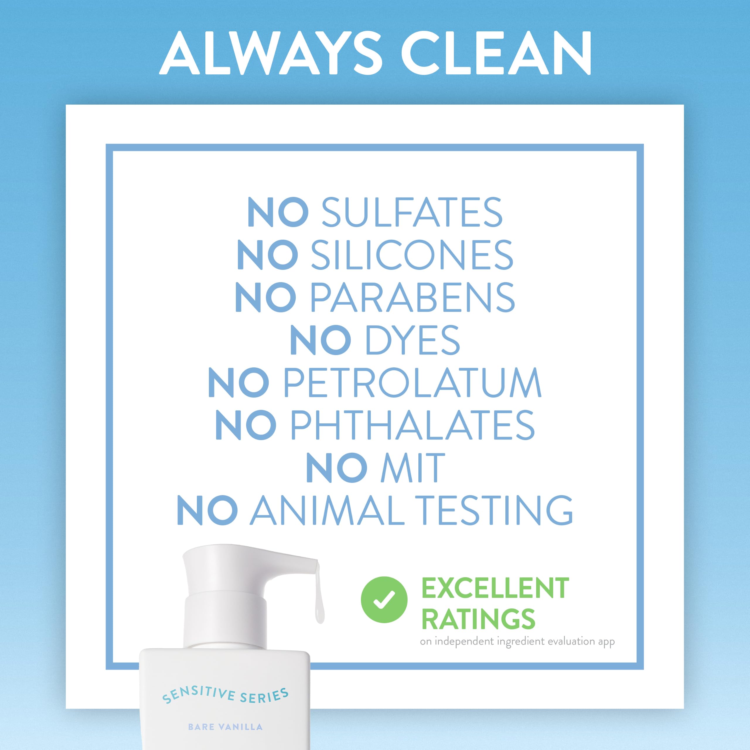 Native vanilla ingredient cards emphasizing simple allergen-limited scent