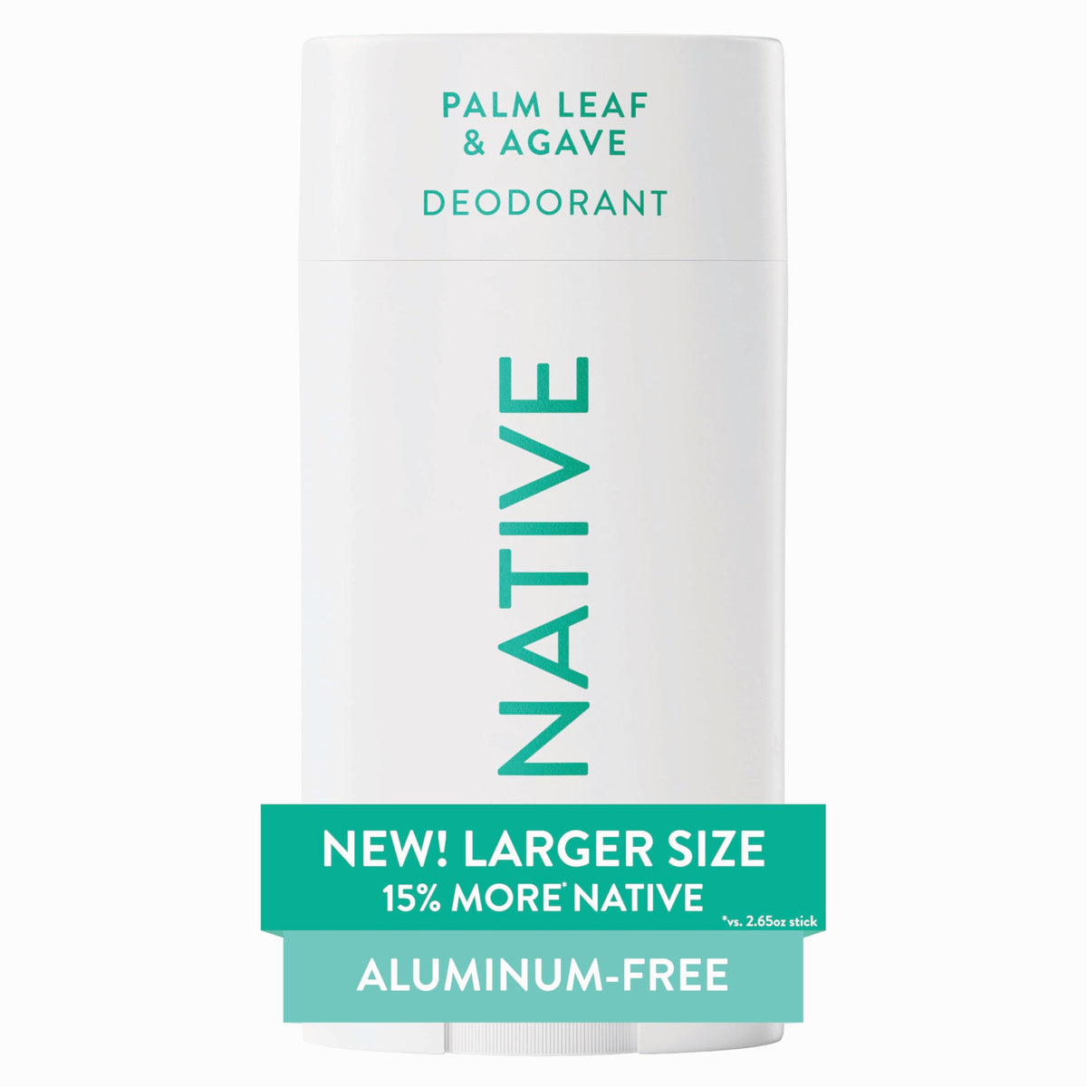 Native palm leaf & agave front packaging shows scent and size, promising long-lasting protection