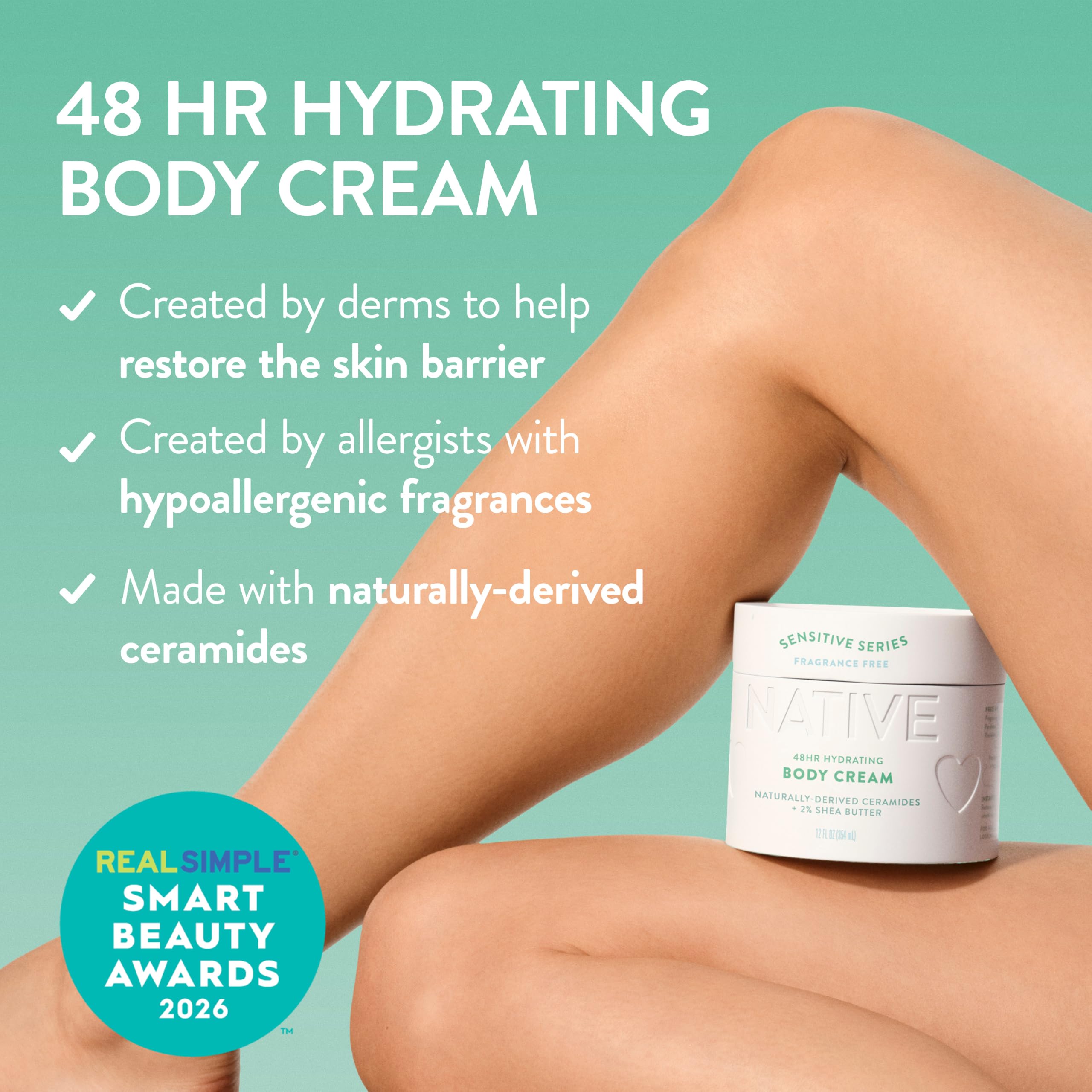 Native pump dispensing lotion demonstrating easy one-handed use