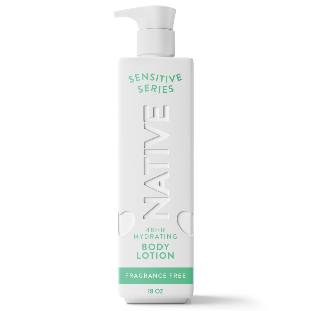 Native front packaging showing bottle and clear label benefit: gentle hydration