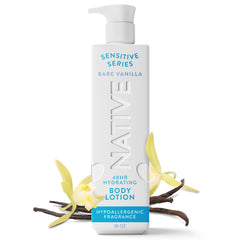 Native packaging front view showing gentle sensitive formula and benefits