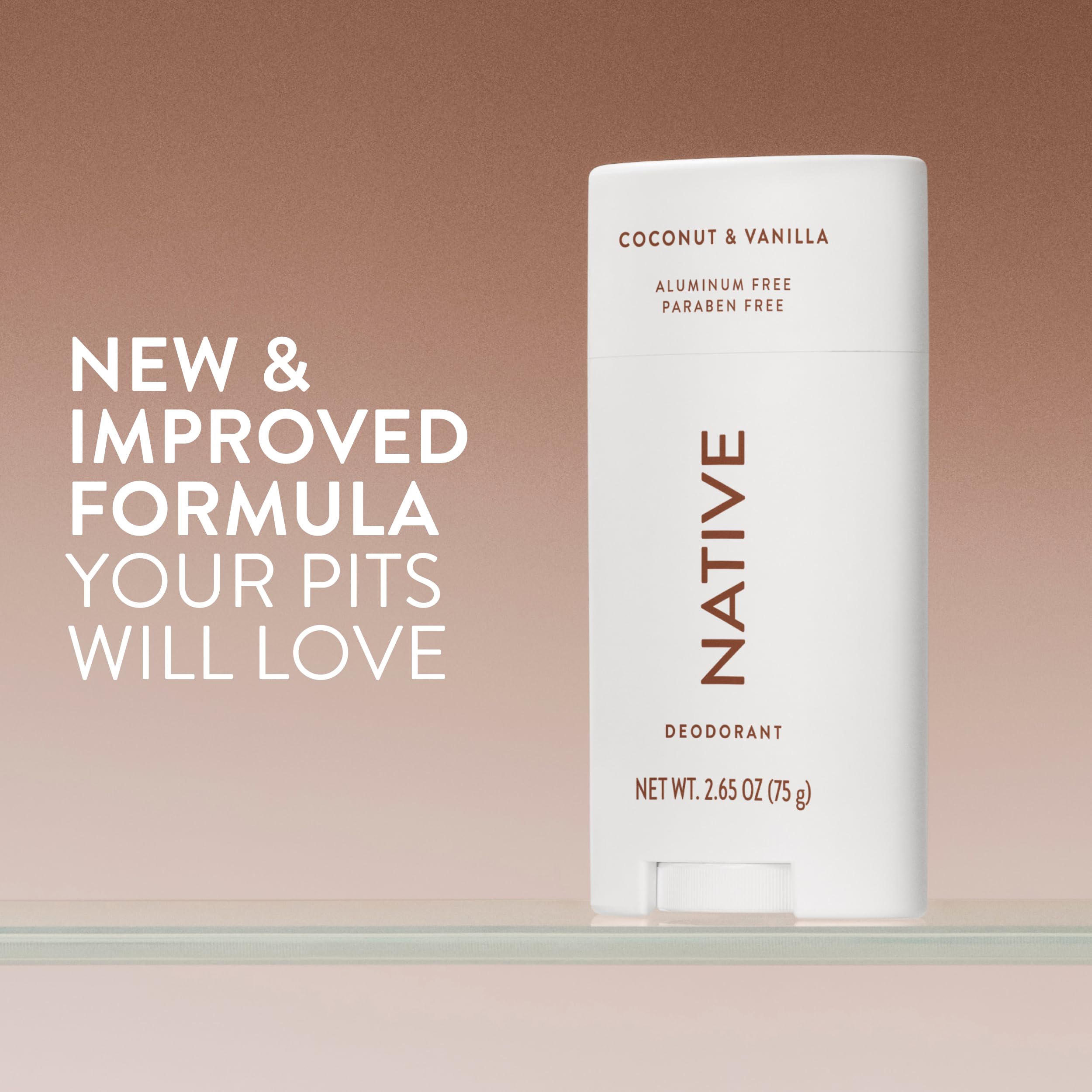 Native deodorant stick close-up highlighting smooth glide