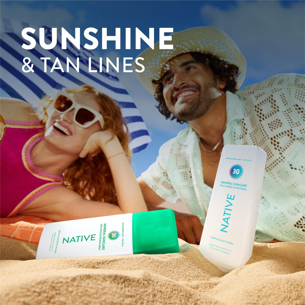 Native in lifestyle beach scene showing reef-safe, vacation-ready benefit