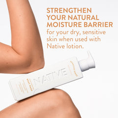 Native texture foam on hand demonstrating gentle lather and moisturizing feel