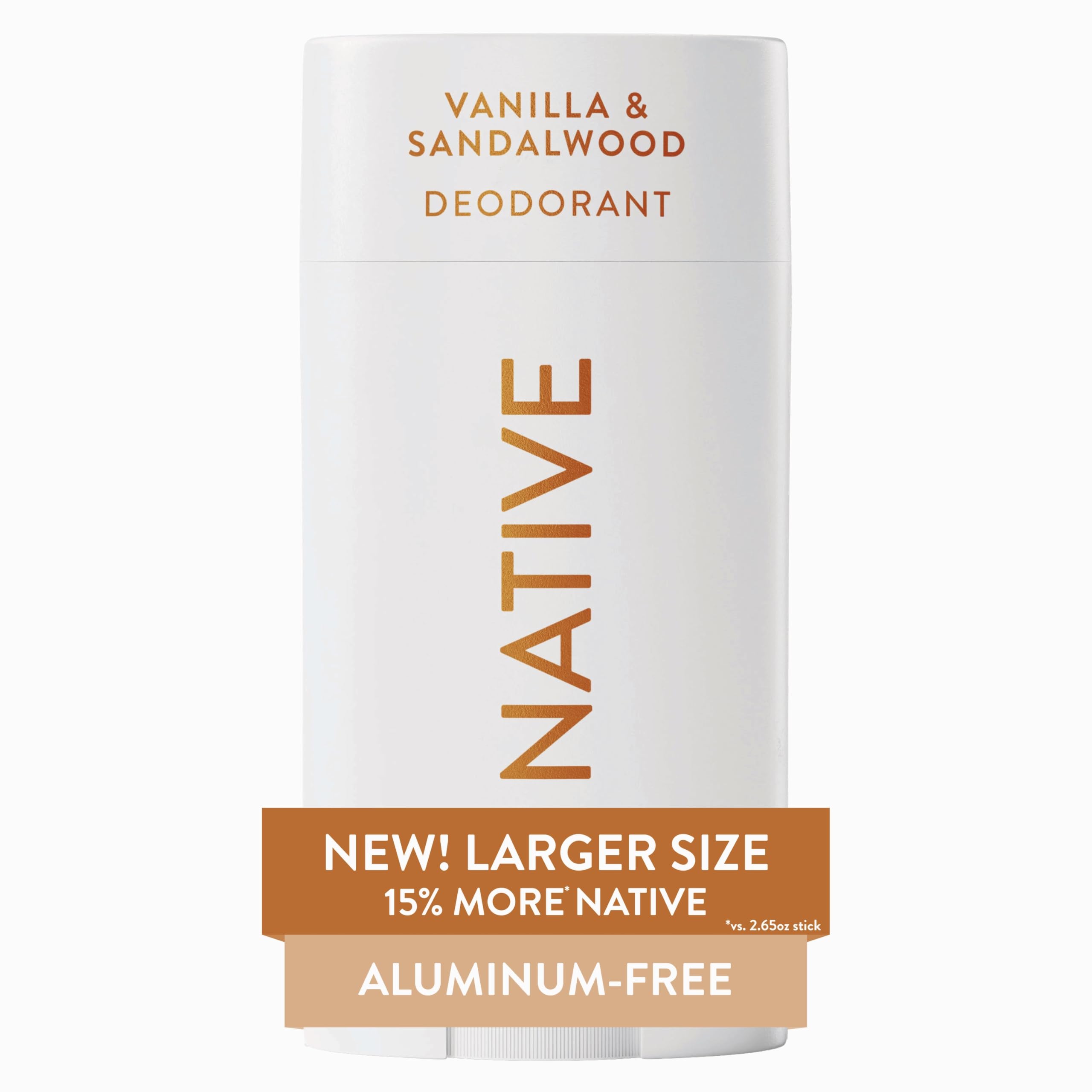 Native front packaging showing large 3.1 oz stick and scent