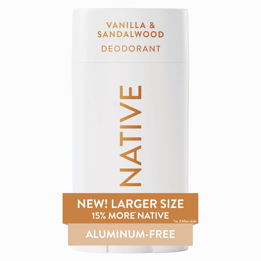 Native front packaging showing large 3.1 oz stick and scent