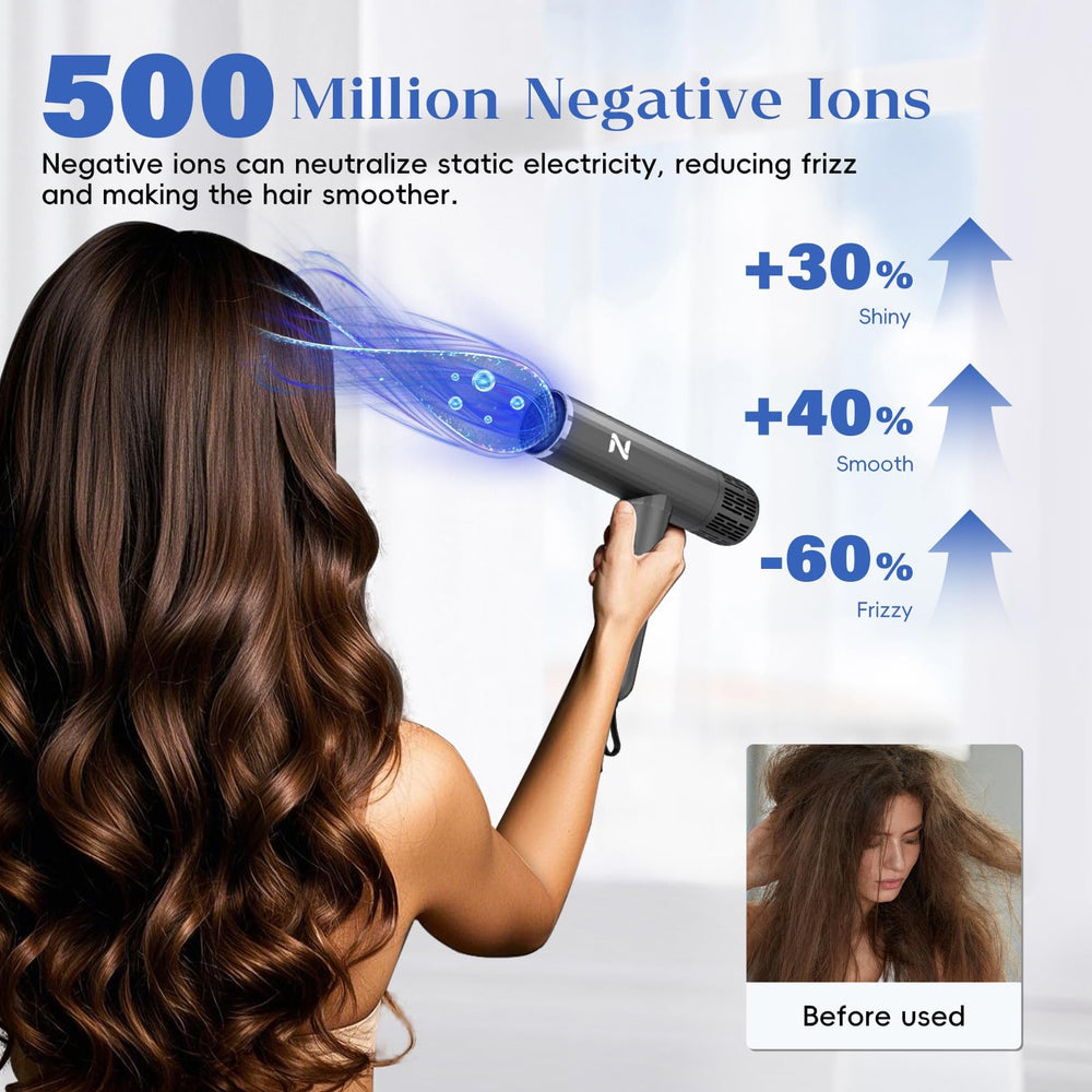 Natrial concentrator nozzle detail for precise styling and smooth blowouts