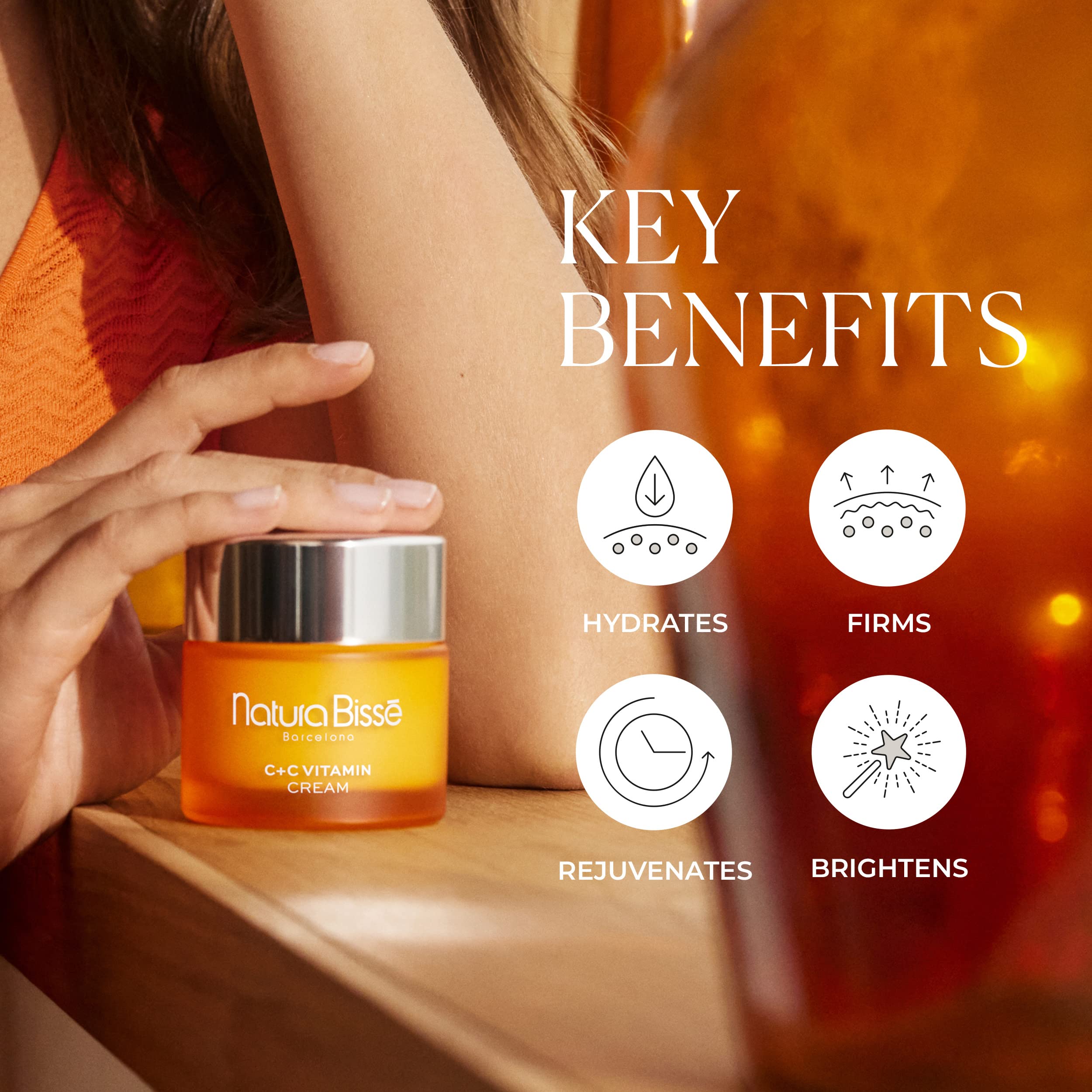 Natura Bissé cream applied to hand demonstrating easy absorption and radiance