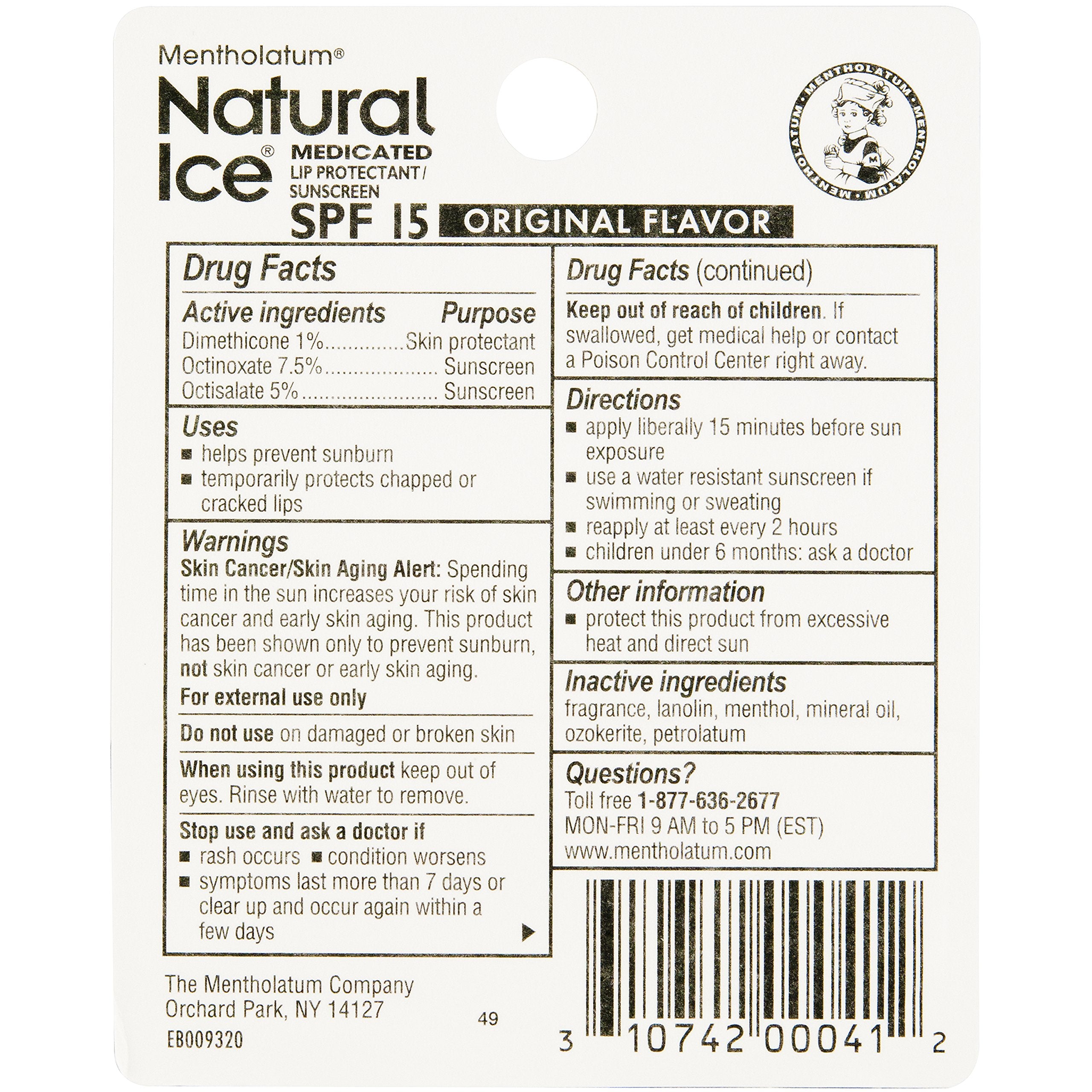 Natural Ice ingredient list and certifications showing clean formula