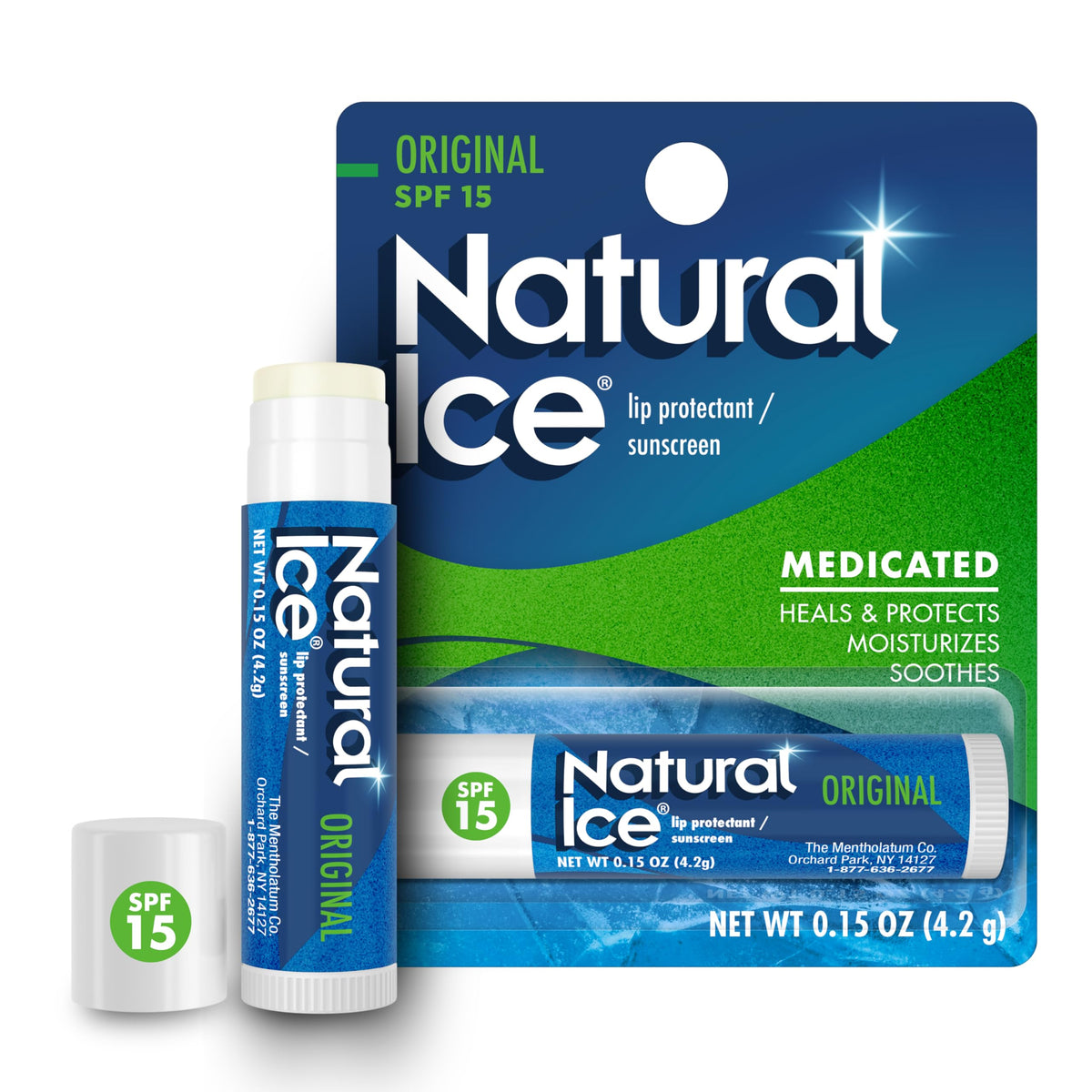 Natural Ice front packaging showing branded tube and cooling relief