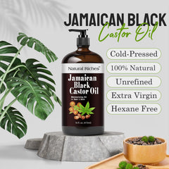 Natural Riches oil pouring into hand demonstrating easy dispensing and targeted dosing