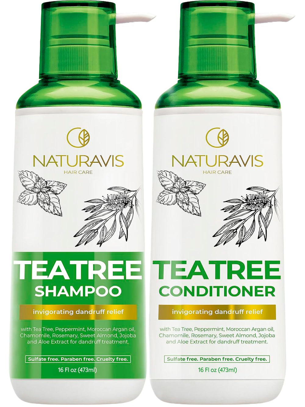 Naturavis front packaging showing shampoo and conditioner, clear label and benefits