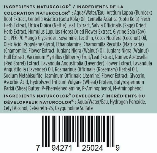 Naturcolor bottle and instructions label showing clear product guidance