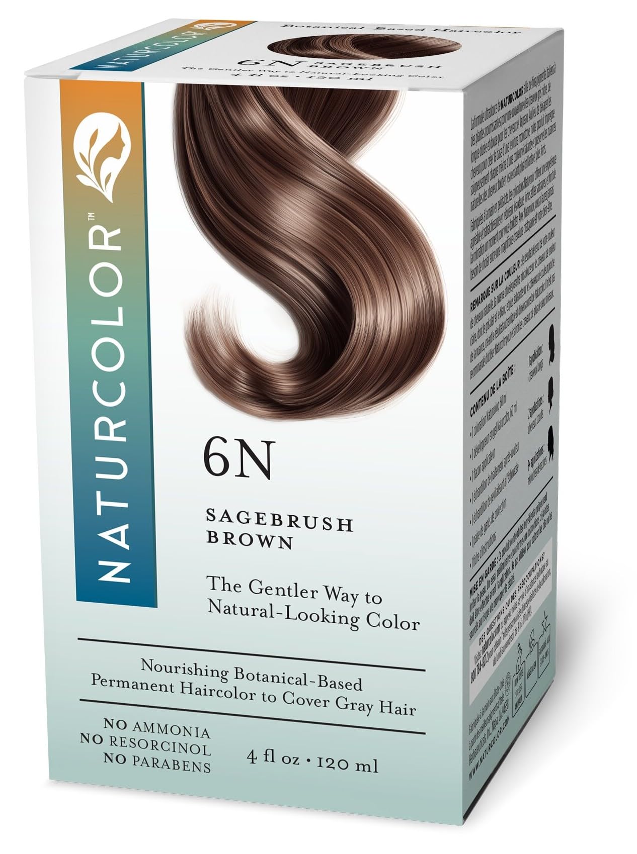 Naturcolor front bottle showing Sagebrush Brown 6N and calm application benefits