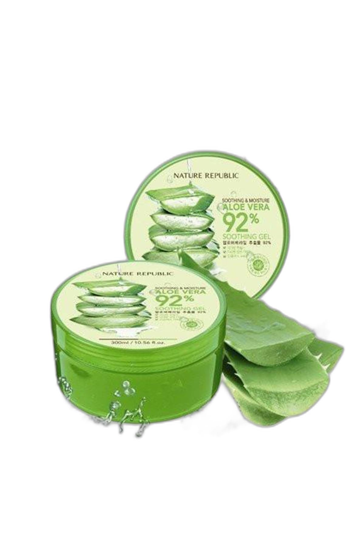Nature Republic front packaging showing 300ml tub and clear gel benefits