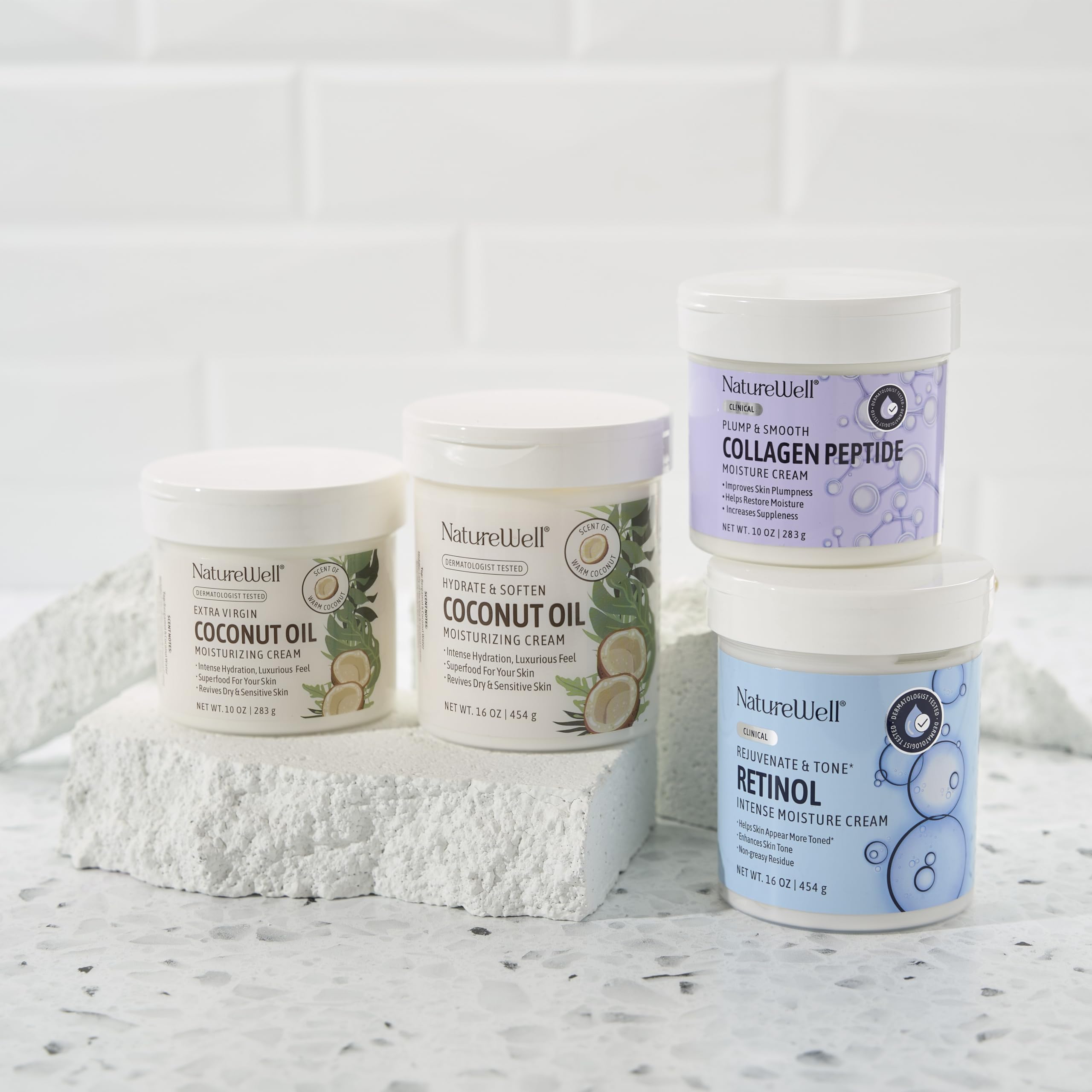 NATURE WELL packaging detail emphasizing recyclable-friendly design benefit