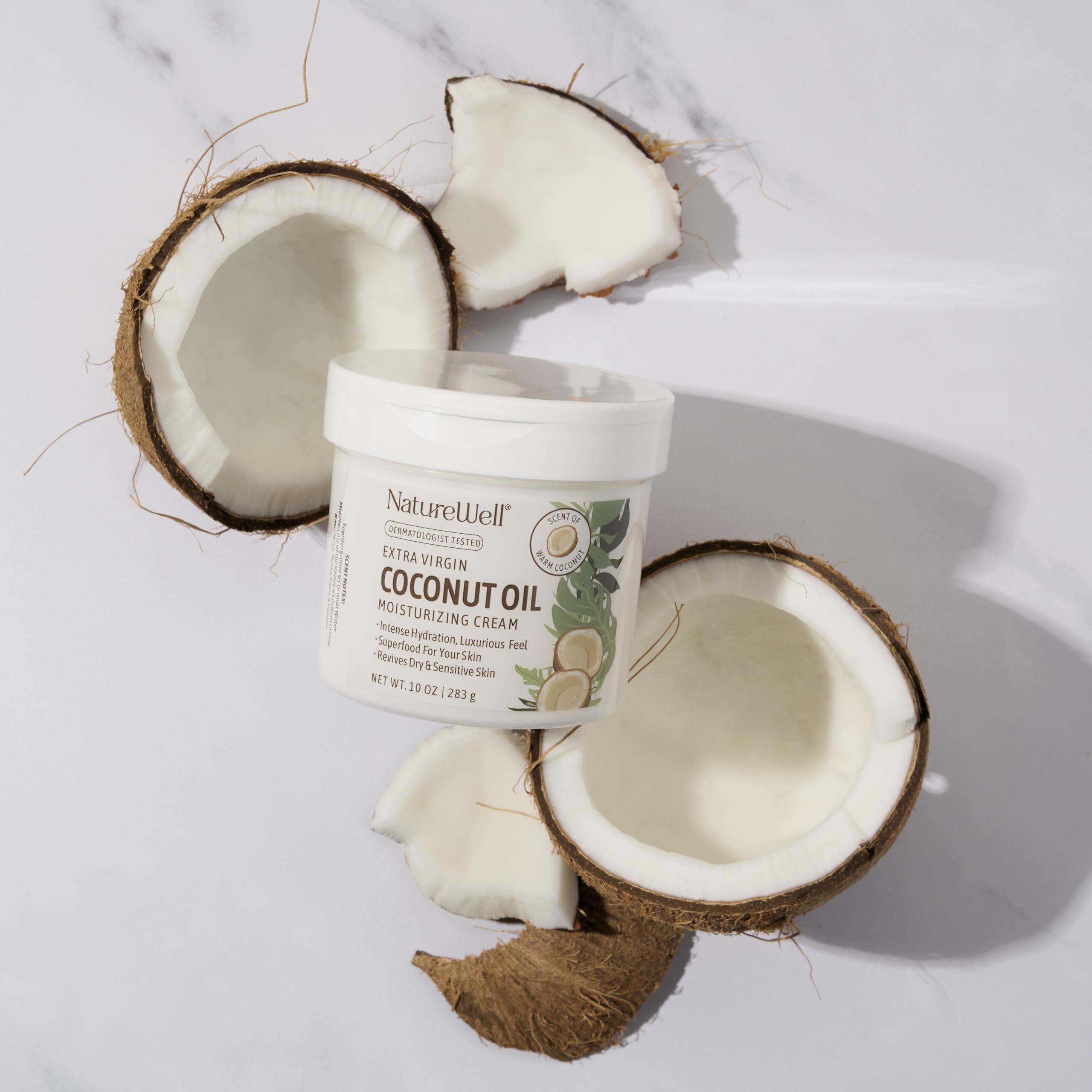 NATURE WELL open jar texture close-up highlighting fast-absorbing cream