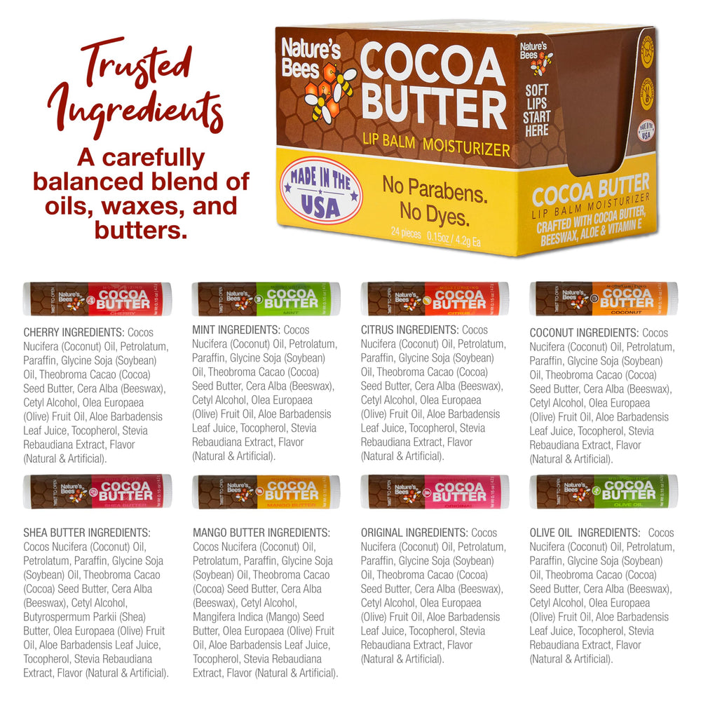 Nature's Bees label close-up displaying ingredient list and claims