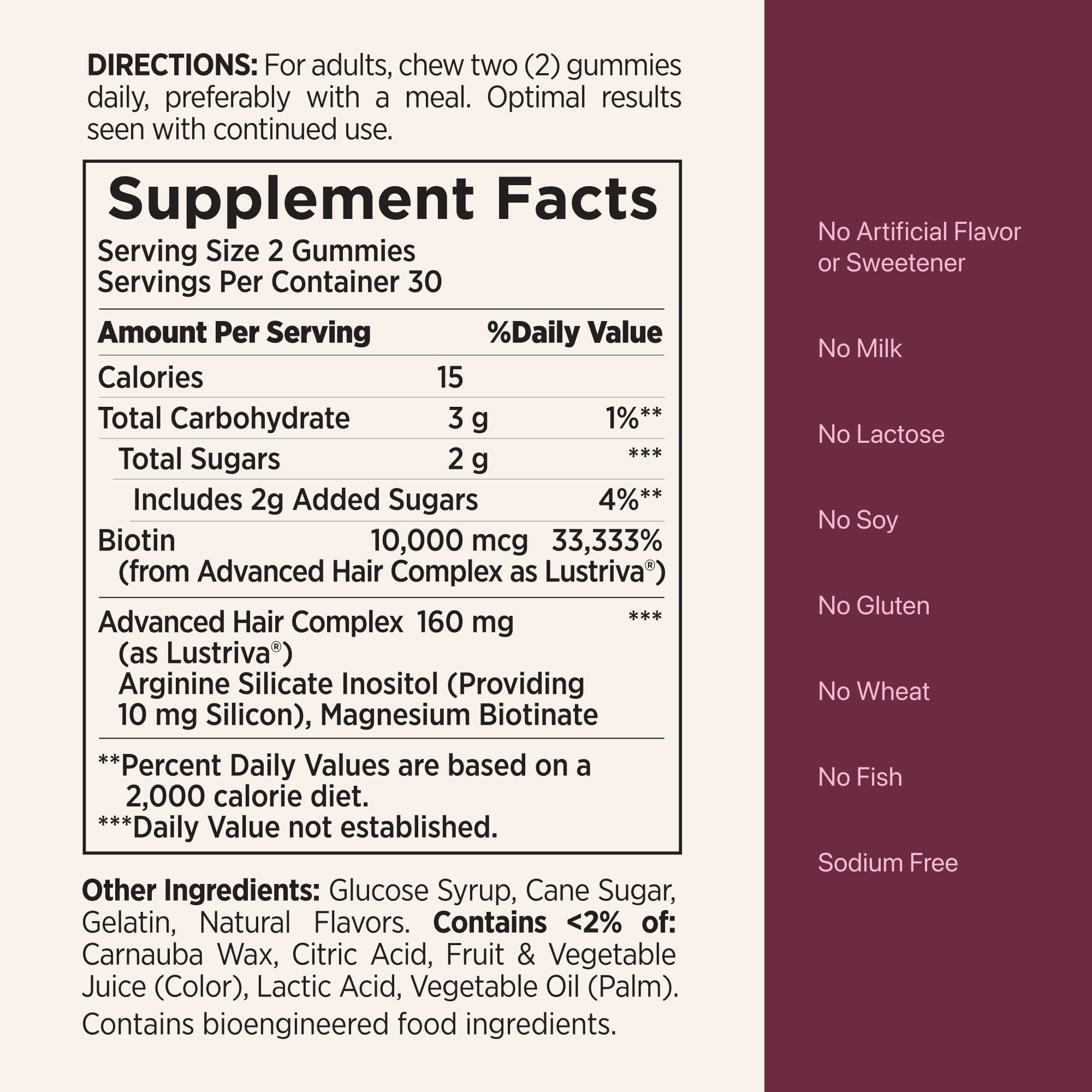 Nature's Bounty supplement facts label and ingredients, shows transparency benefit