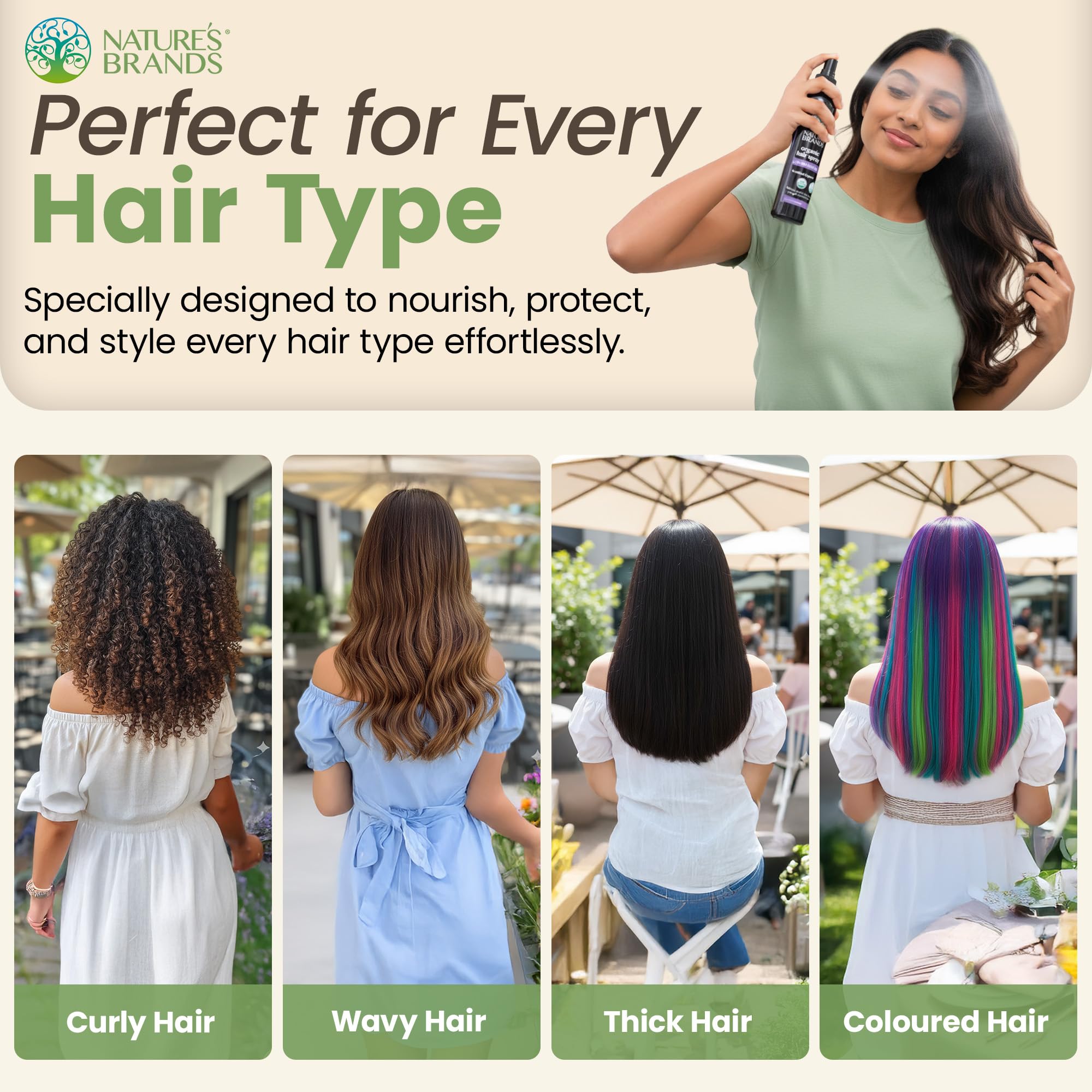 Nature's Brands held in a hand showing 8 fl oz size and portability