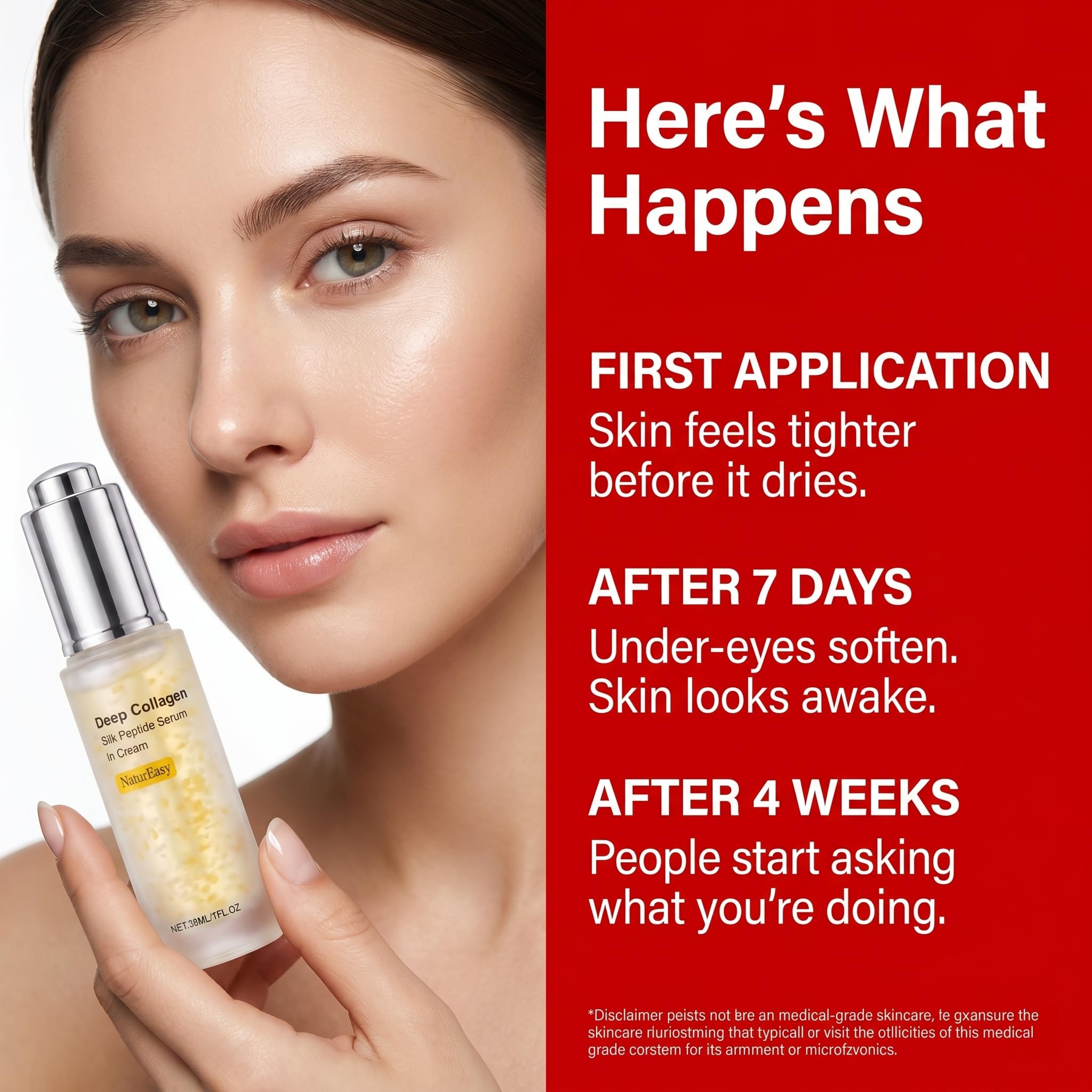 NaturEasy label close-up highlighting peptide and collagen benefits