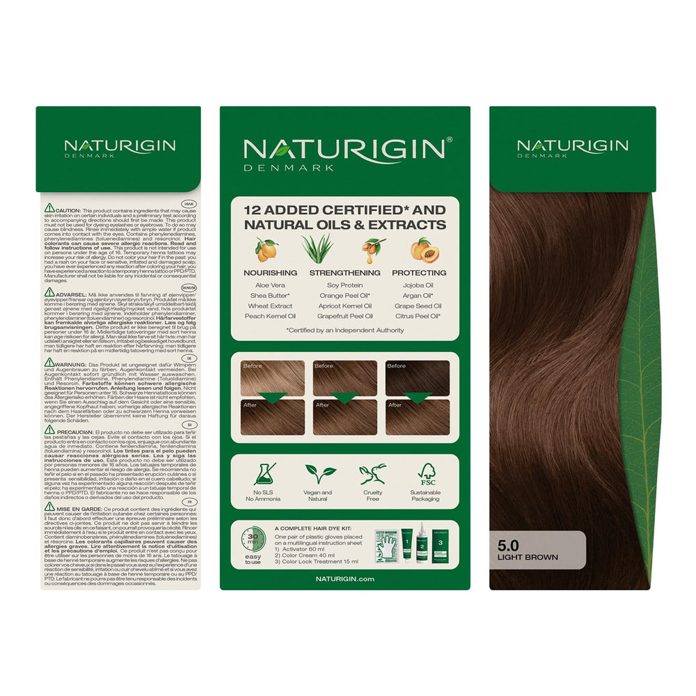 Naturigin lifestyle portrait showing warm light chocolate brown results