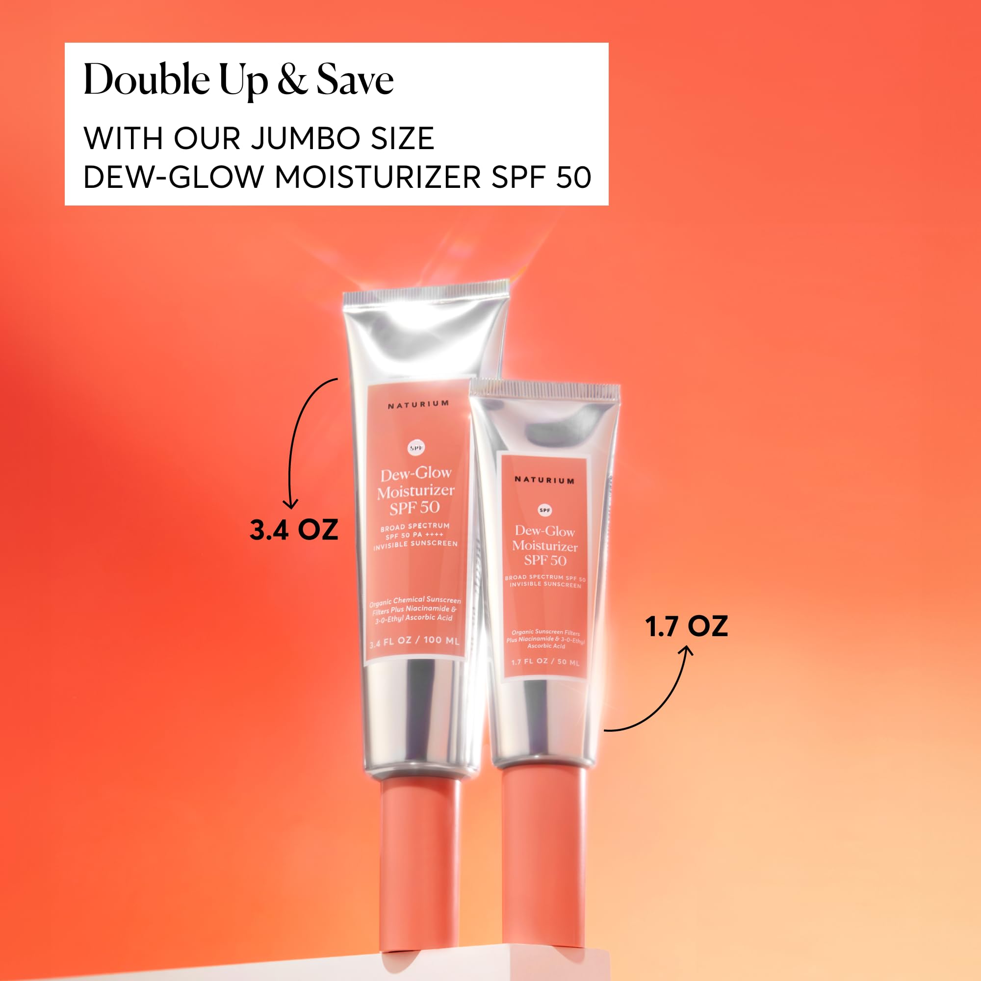 Naturium cap and dip cap detail demonstrating the 1/4 teaspoon dosing guide benefit