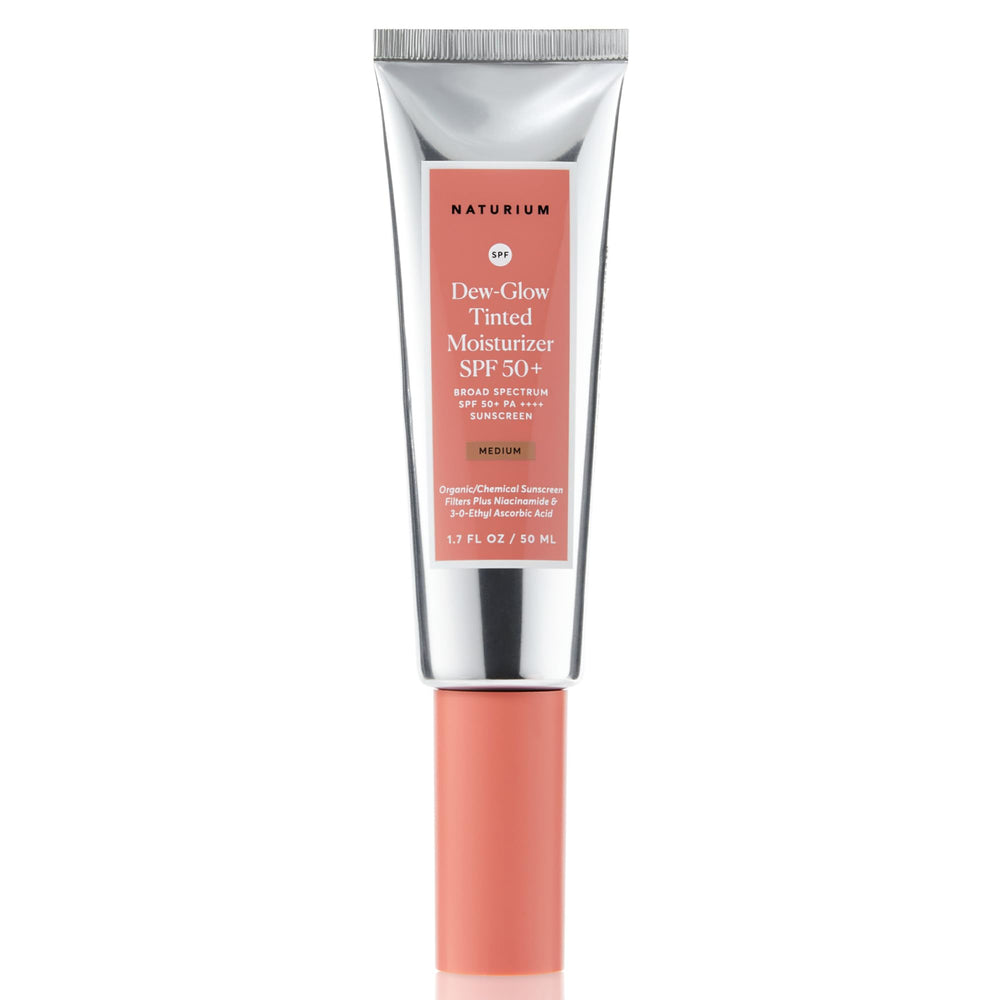 Naturium front packaging showing SPF 50+ and medium tint benefit