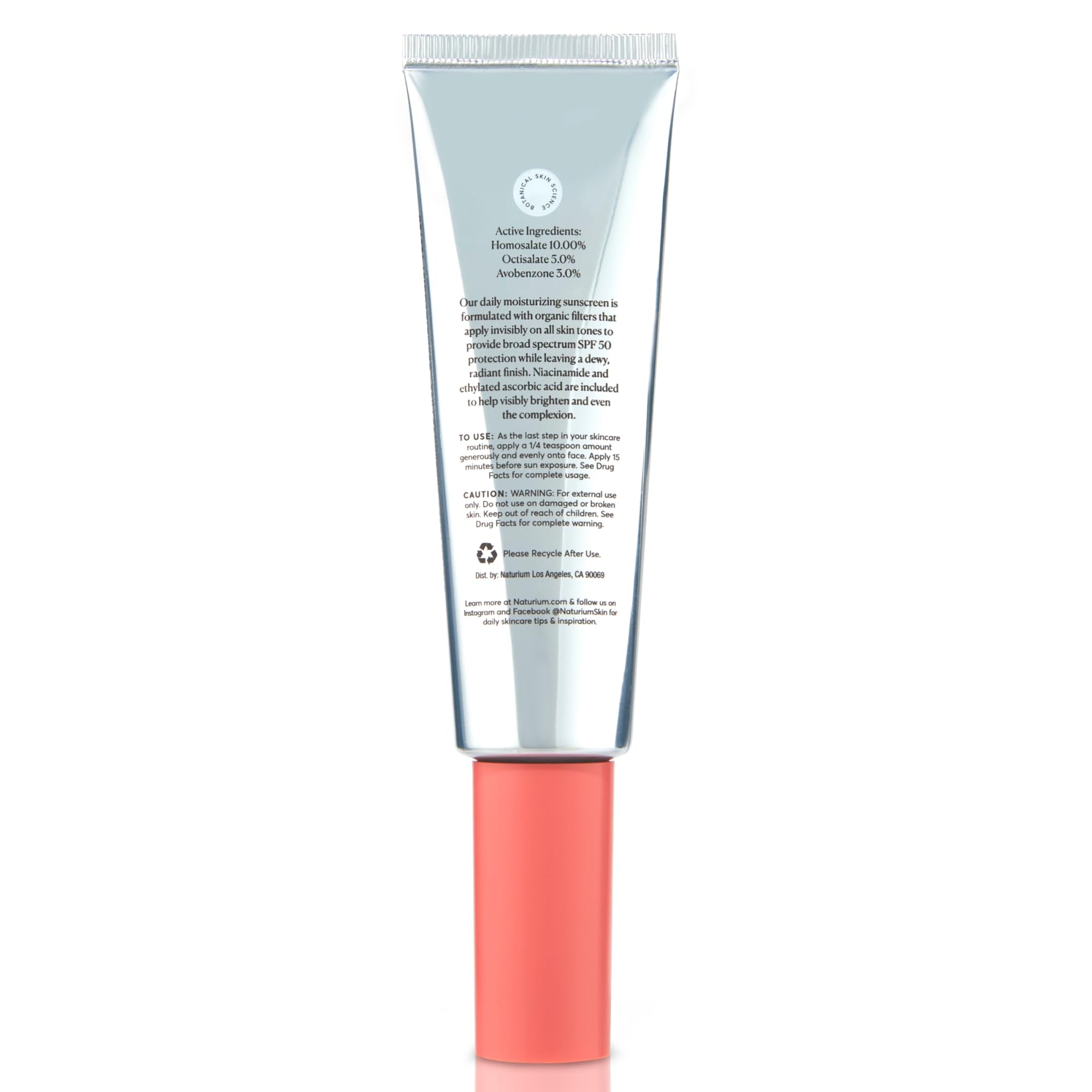 Naturium ingredients label highlighting active filters and skincare actives for transparency