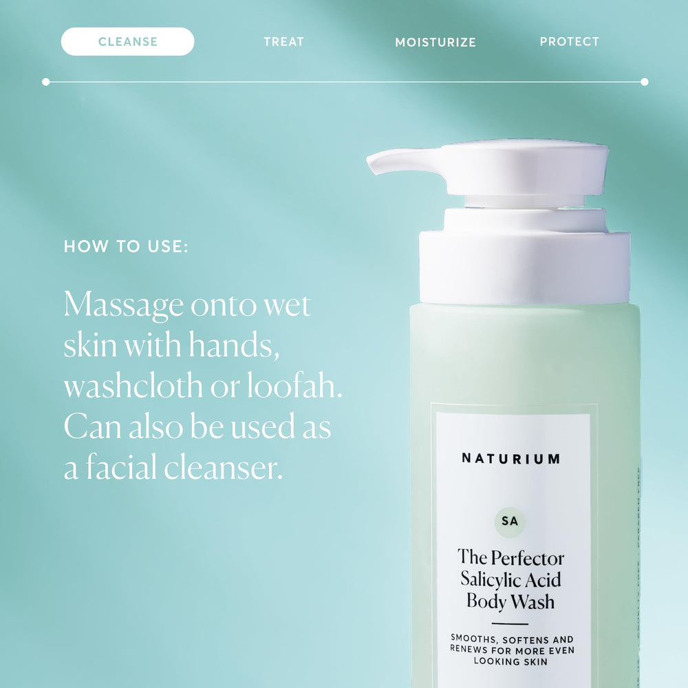 Naturium in shower use with lather showing effective cleansing action